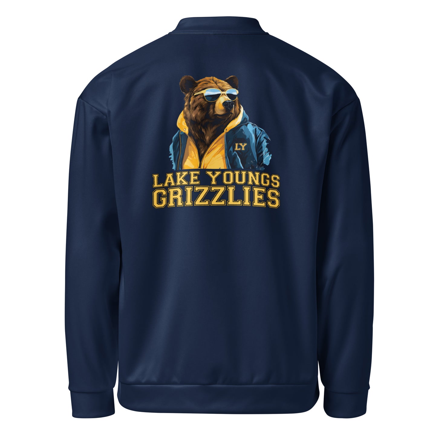 Grizzly Shades Navy Blue Unisex Adult Bomber Jacket