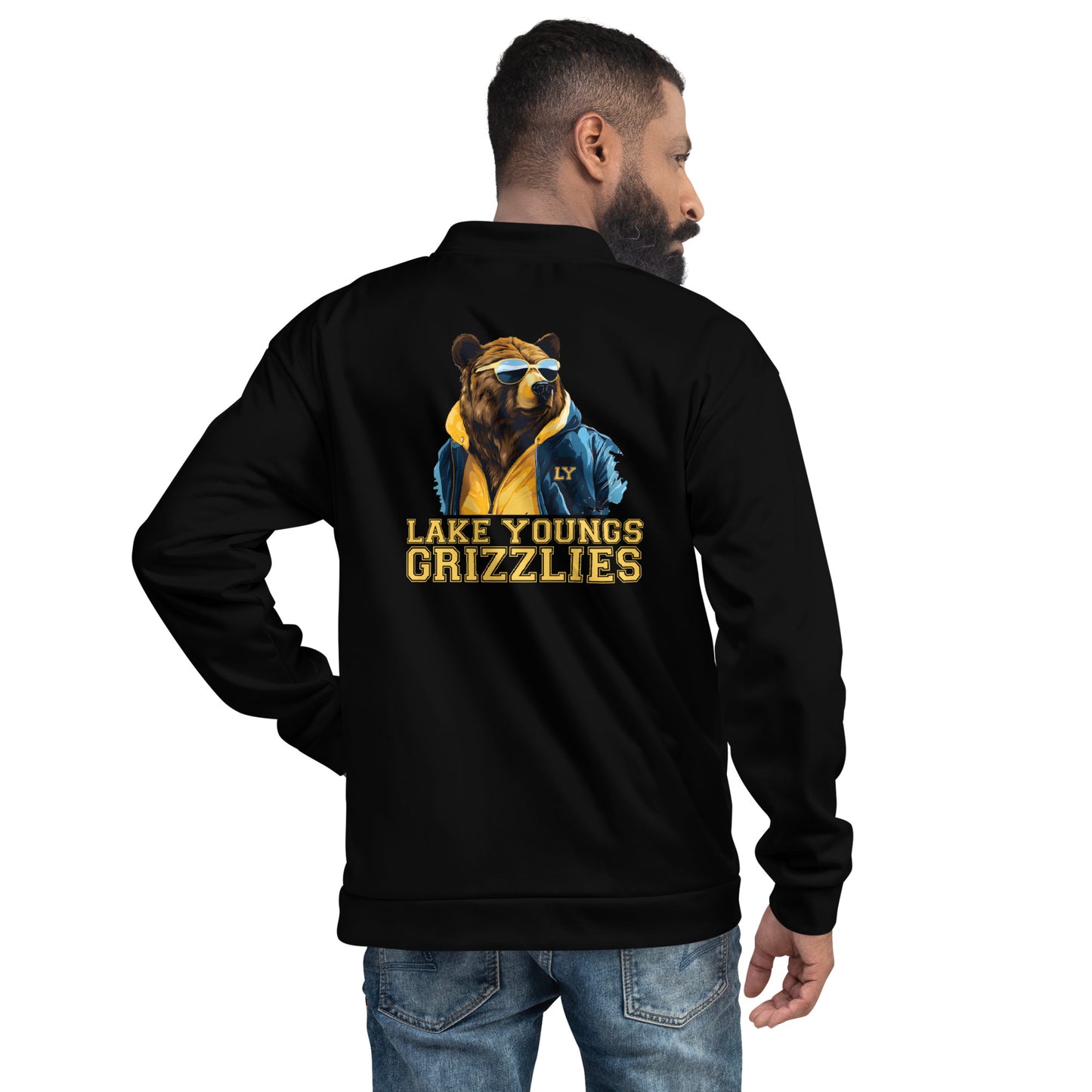 Grizzly Shades Black Unisex Adult Bomber Jacket