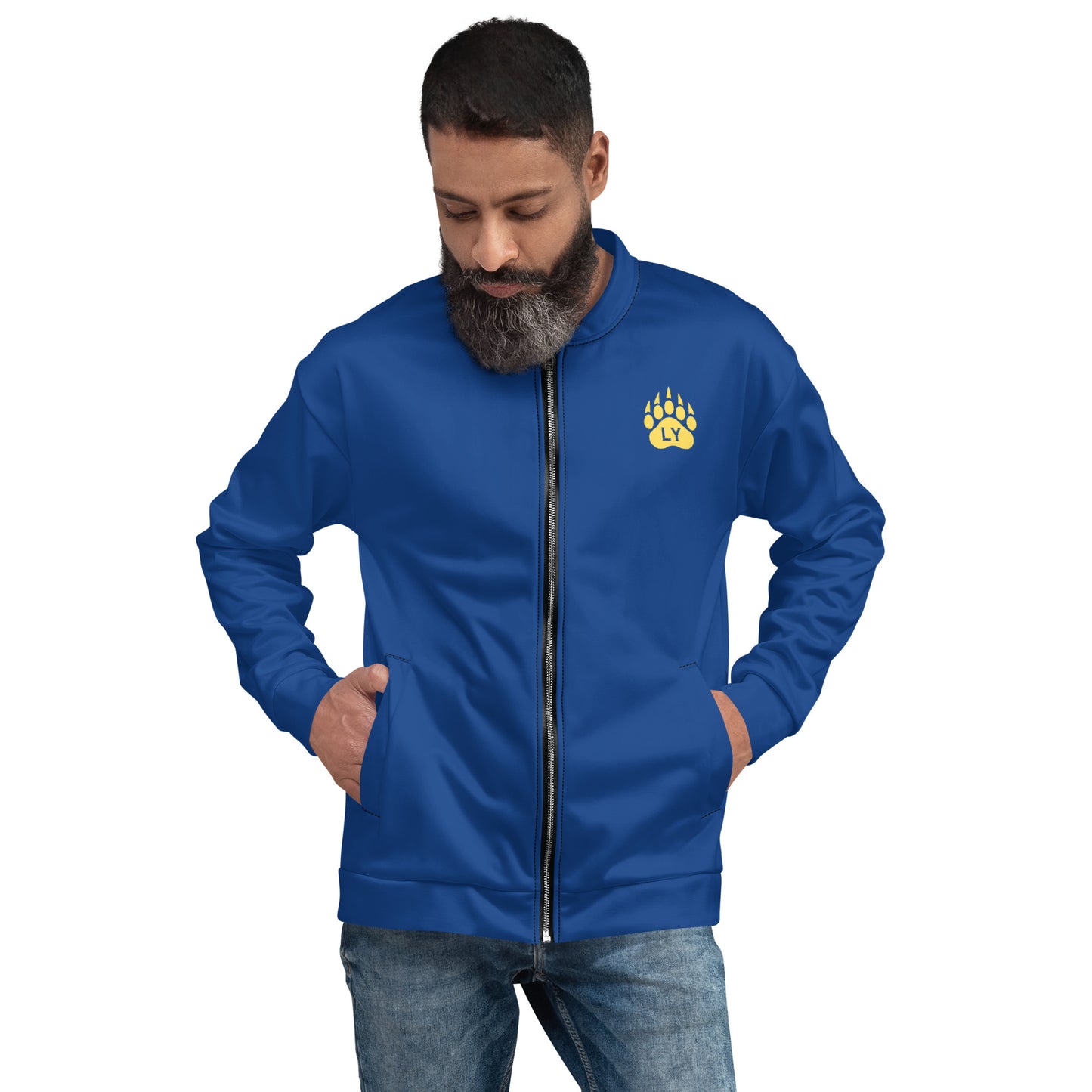 Grizzly Shades Royal Blue Unisex Adult Bomber Jacket