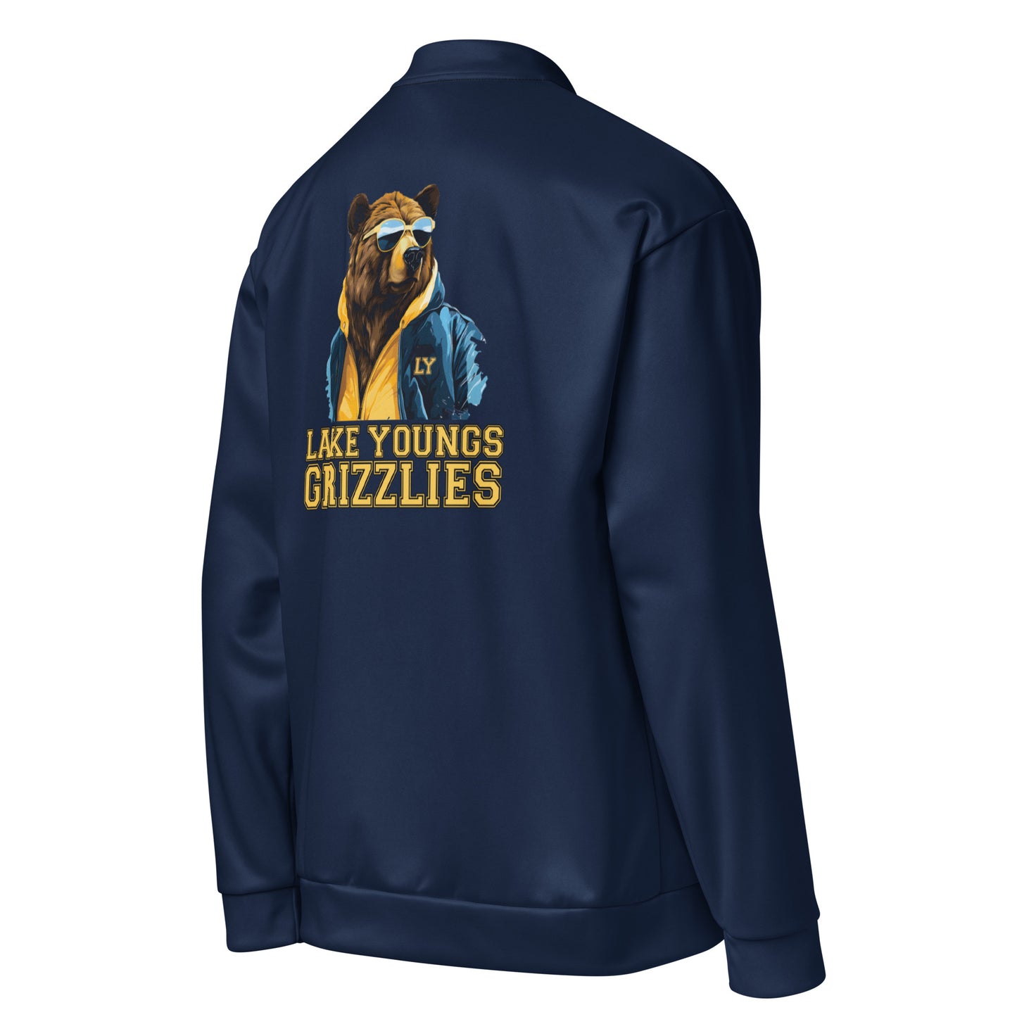 Grizzly Shades Navy Blue Unisex Adult Bomber Jacket