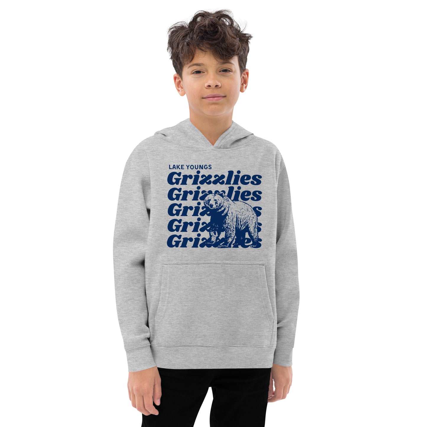 Navy Blue “Grizzlies” Youth Hoodie