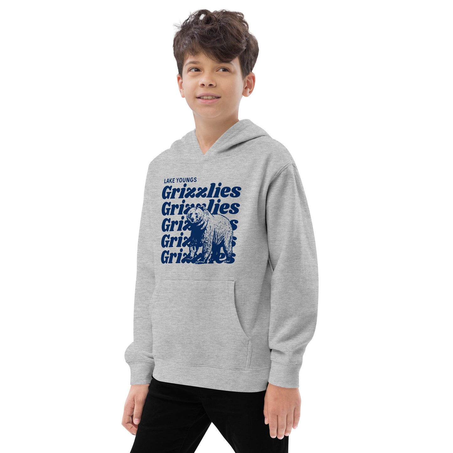 Navy Blue “Grizzlies” Youth Hoodie