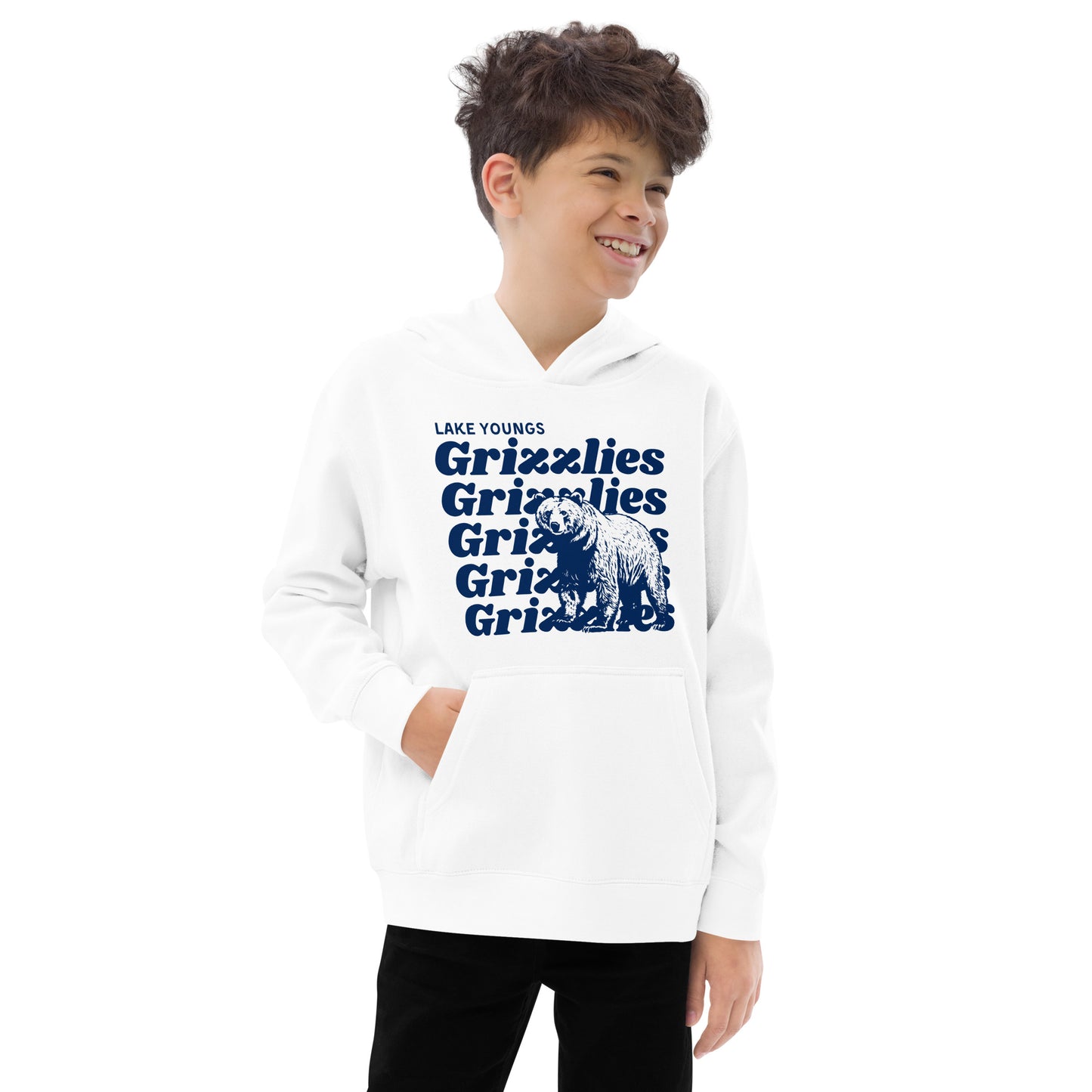Navy Blue “Grizzlies” Youth Hoodie