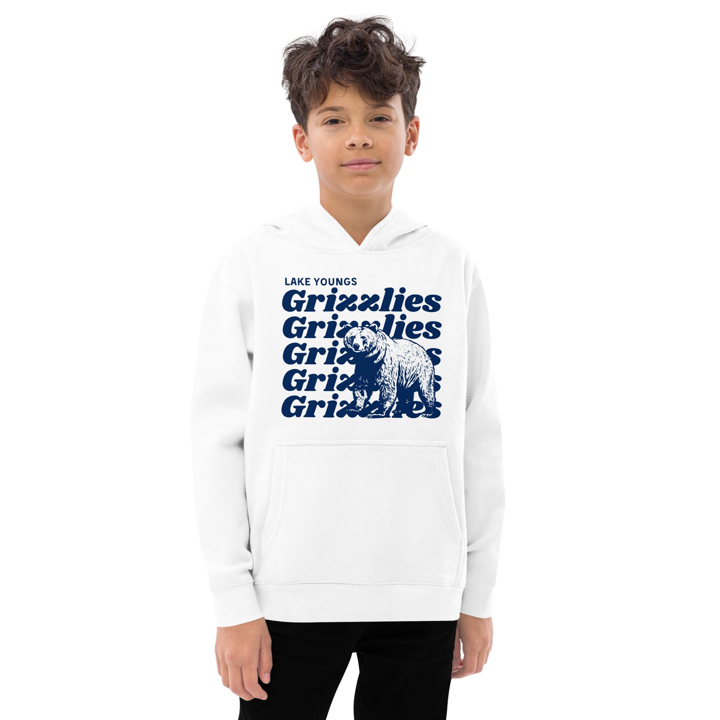 Navy Blue “Grizzlies” Youth Hoodie