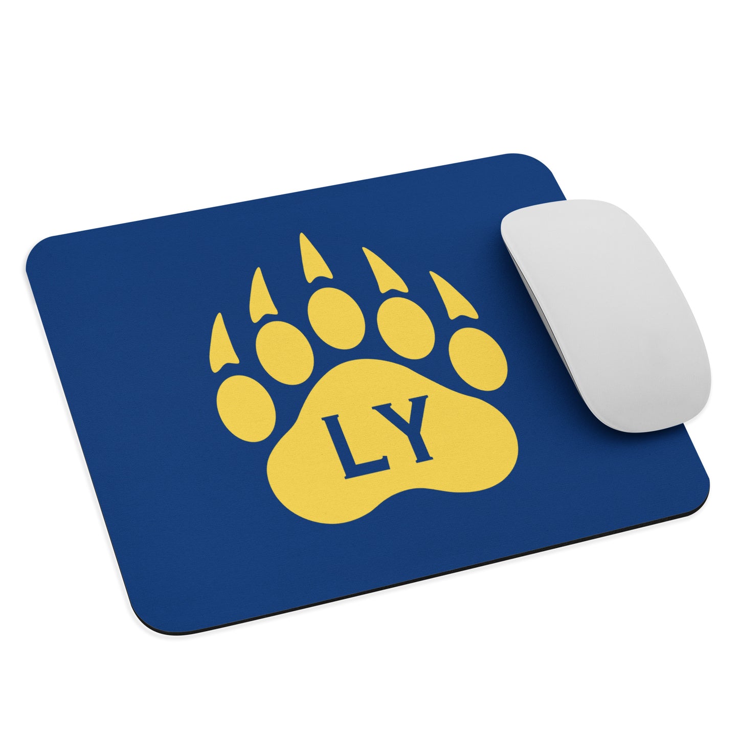 “Bear Paw” Yellow on Blue Mouse pad
