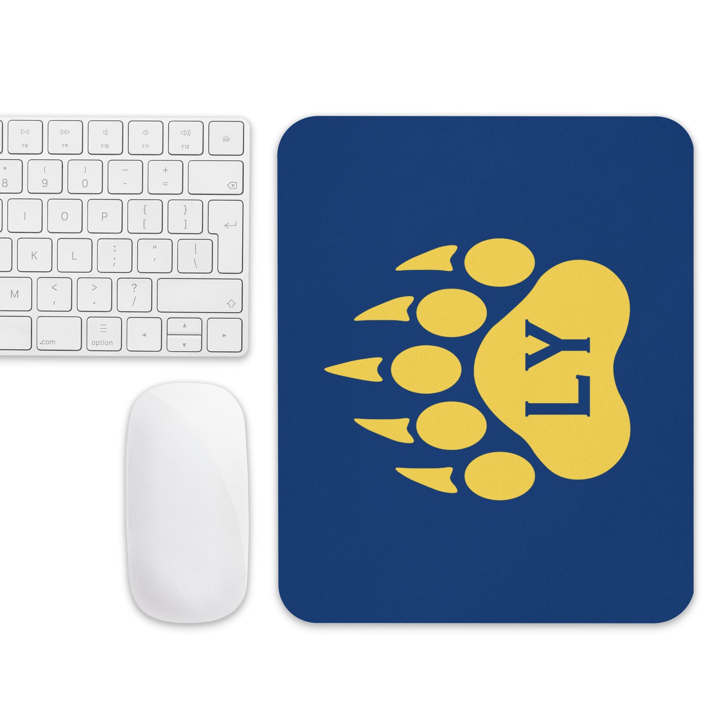 “Bear Paw” Yellow on Blue Mouse pad