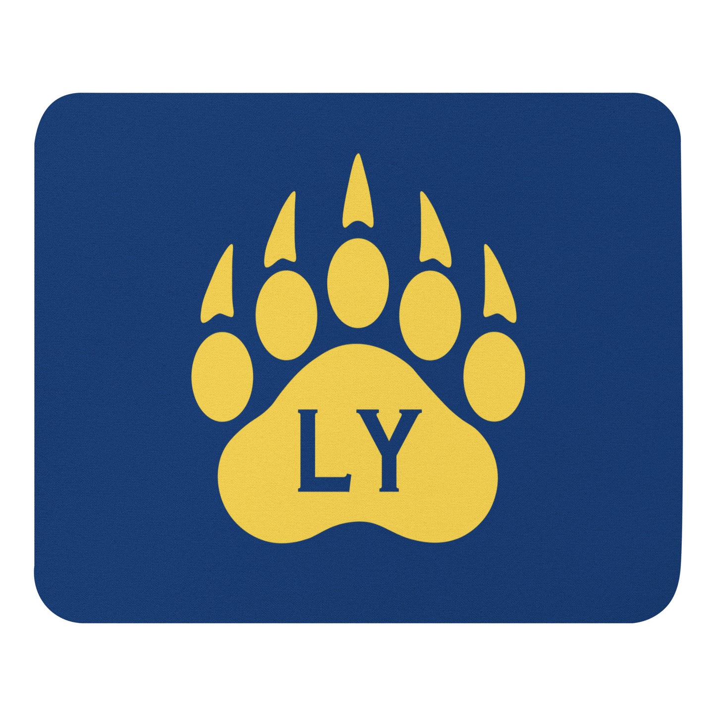 “Bear Paw” Yellow on Blue Mouse pad