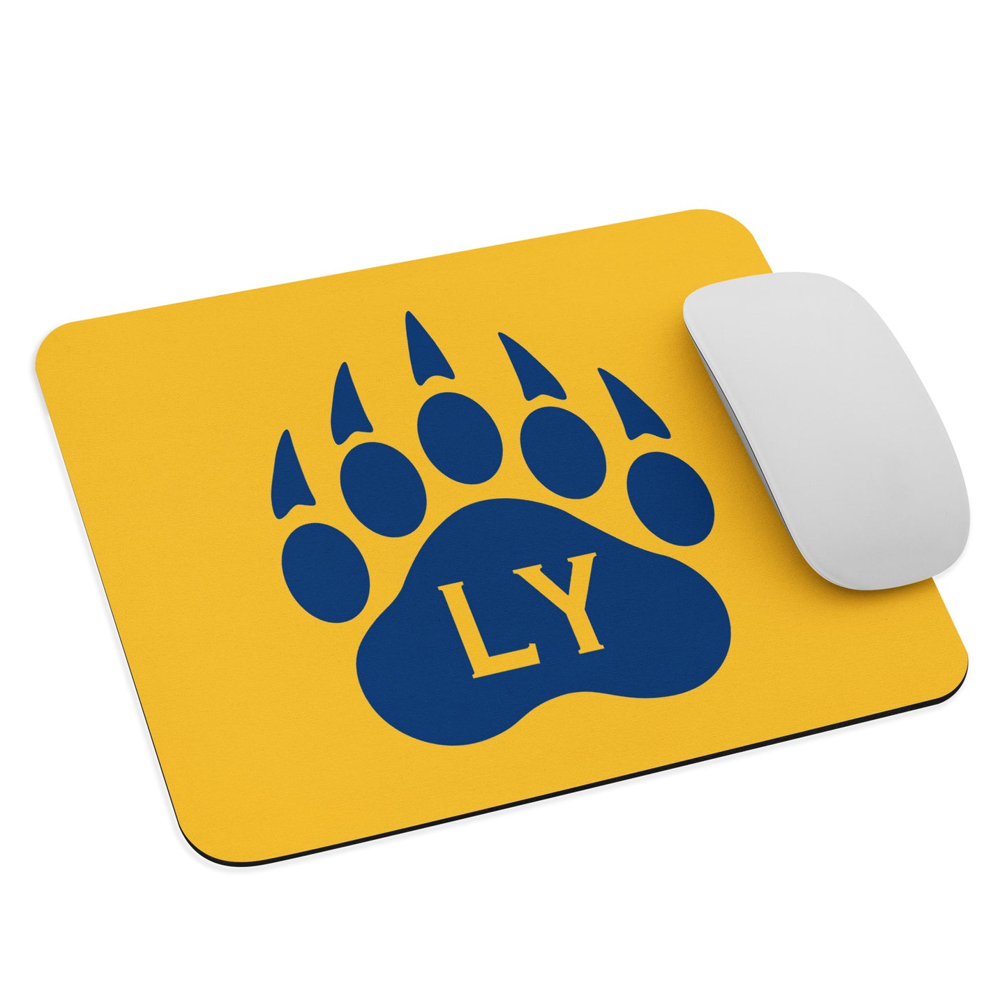 "Bear Paw" Blue on Yellow Mouse pad