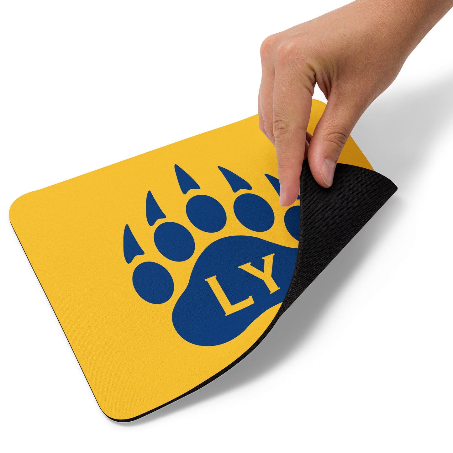 "Bear Paw" Blue on Yellow Mouse pad
