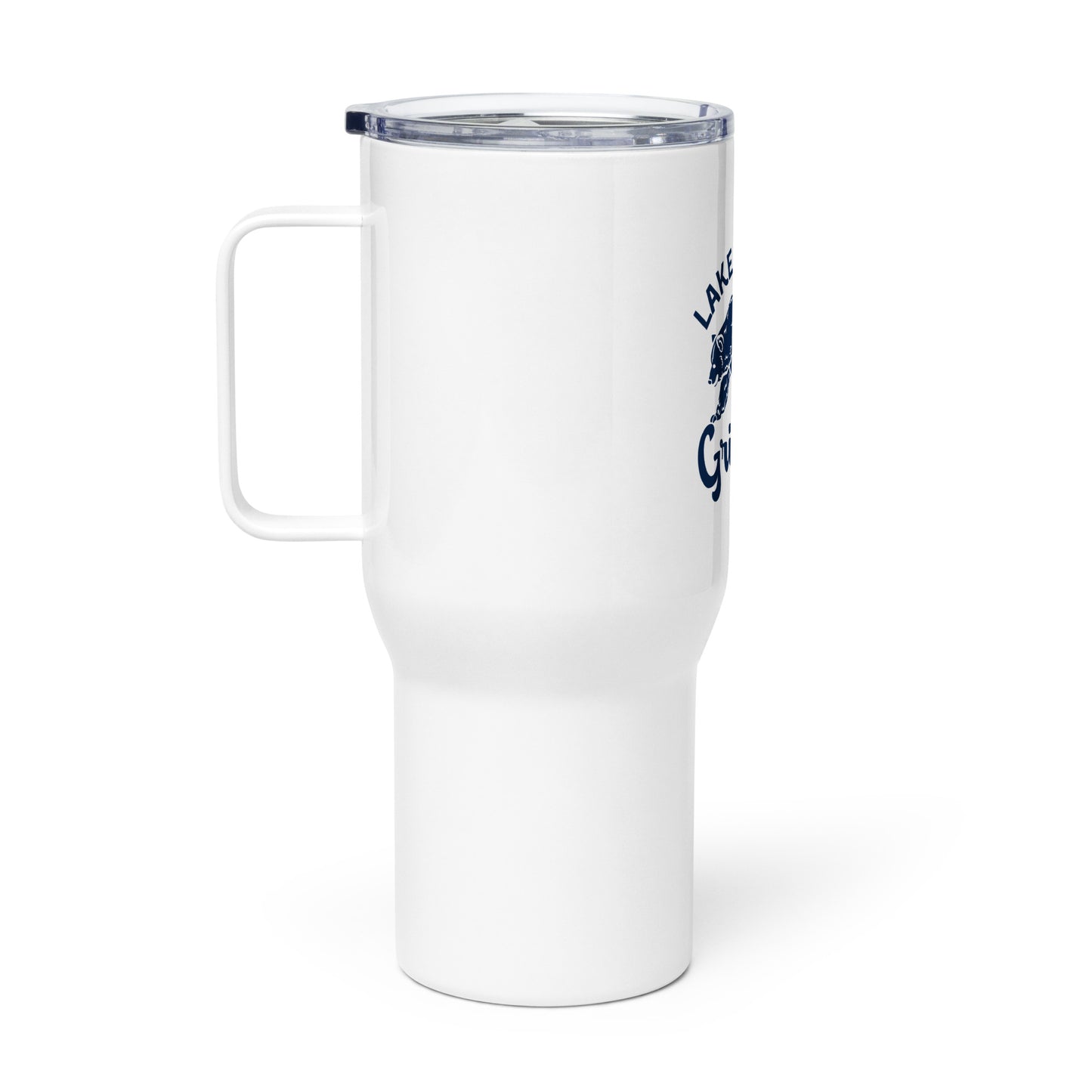 Navy Blue "Retro Lake Youngs" Travel mug with a handle