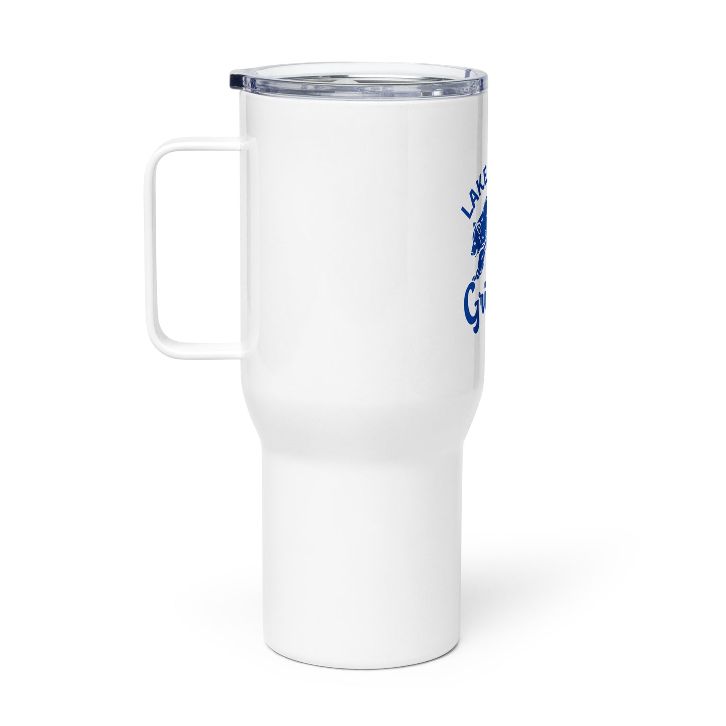 Royal Blue "Retro Lake Youngs" Travel mug with a handle