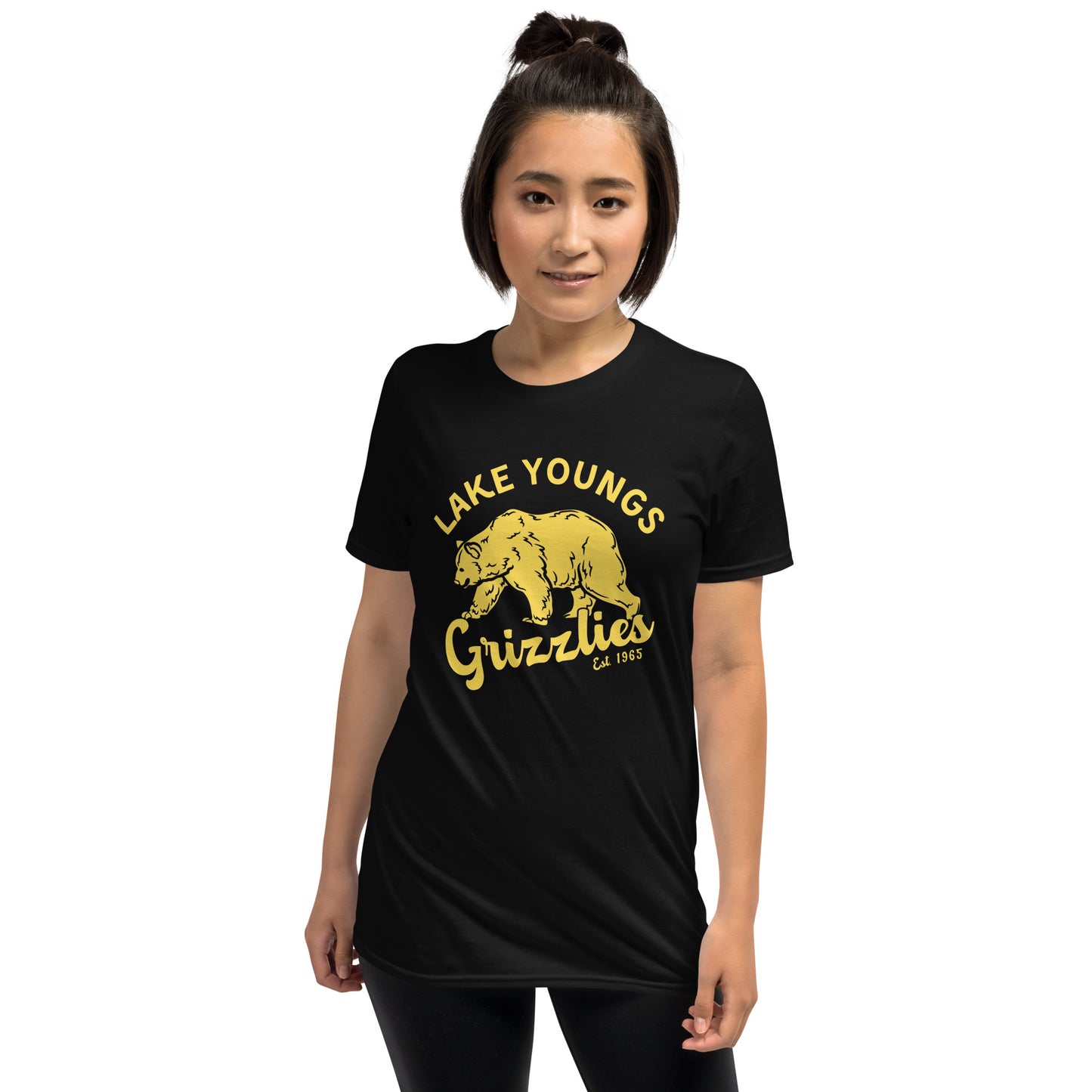 Yellow “Retro Lake Youngs” Adult Short-Sleeve Unisex T-Shirt