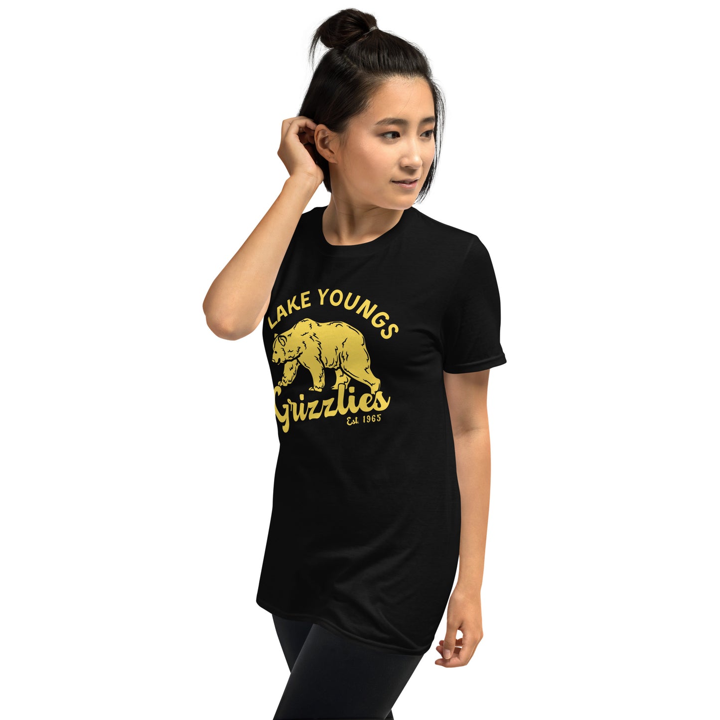 Yellow “Retro Lake Youngs” Adult Short-Sleeve Unisex T-Shirt