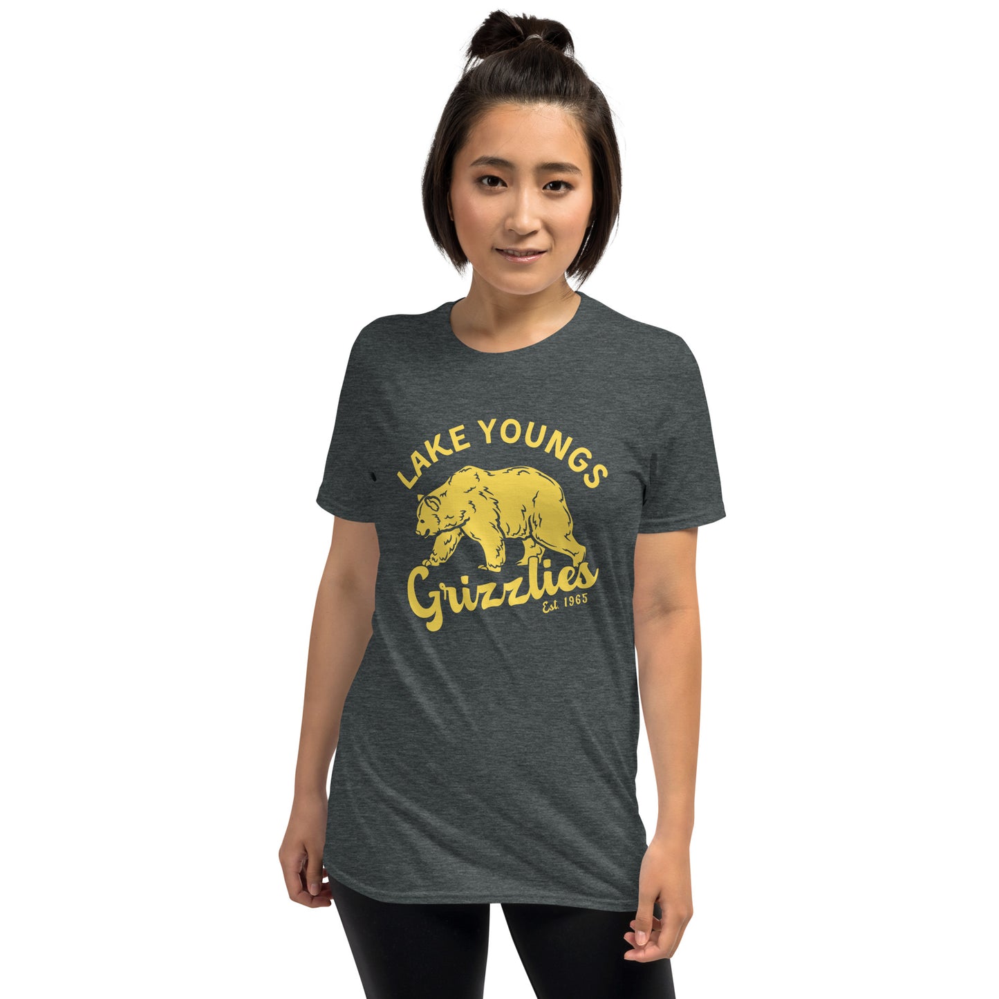 Yellow “Retro Lake Youngs” Adult Short-Sleeve Unisex T-Shirt