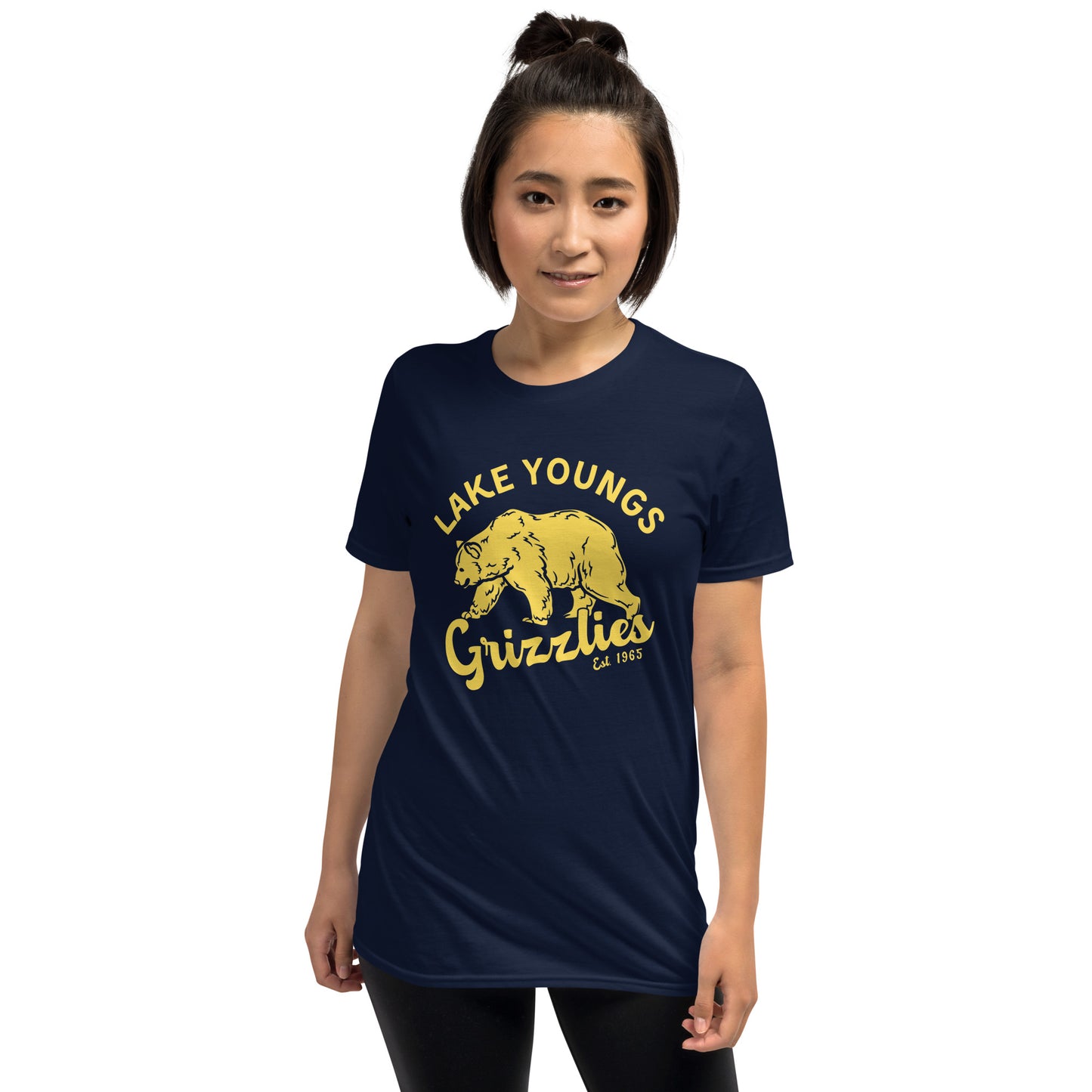 Yellow “Retro Lake Youngs” Adult Short-Sleeve Unisex T-Shirt