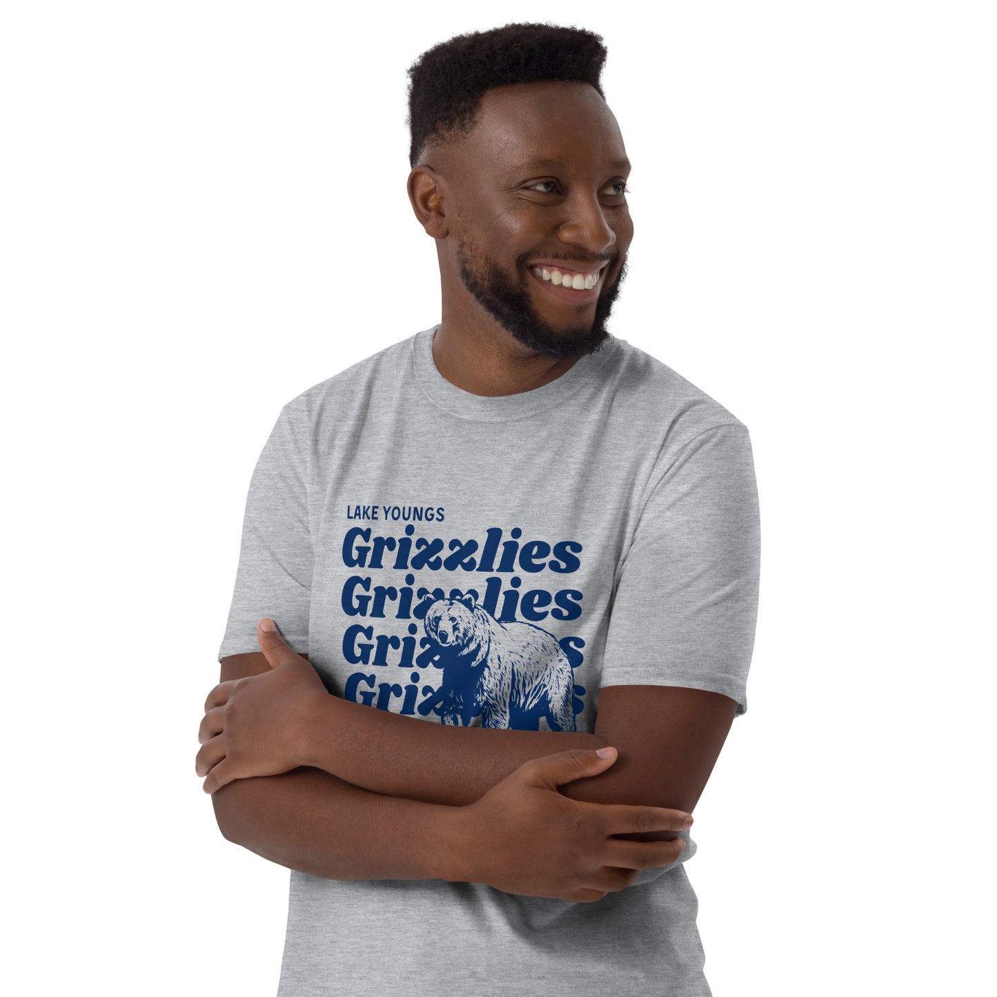 Navy Blue “Grizzlies” Adult Short-Sleeve Unisex T-Shirt