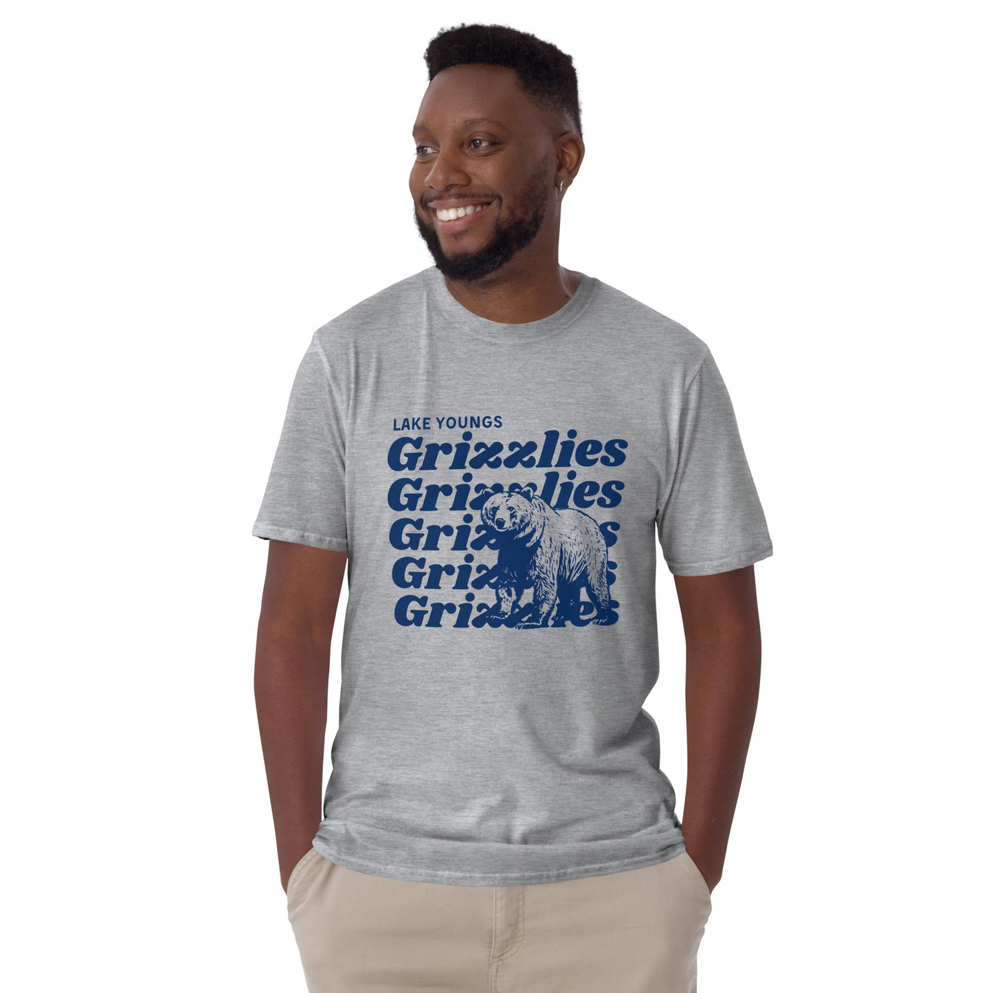 Navy Blue “Grizzlies” Adult Short-Sleeve Unisex T-Shirt