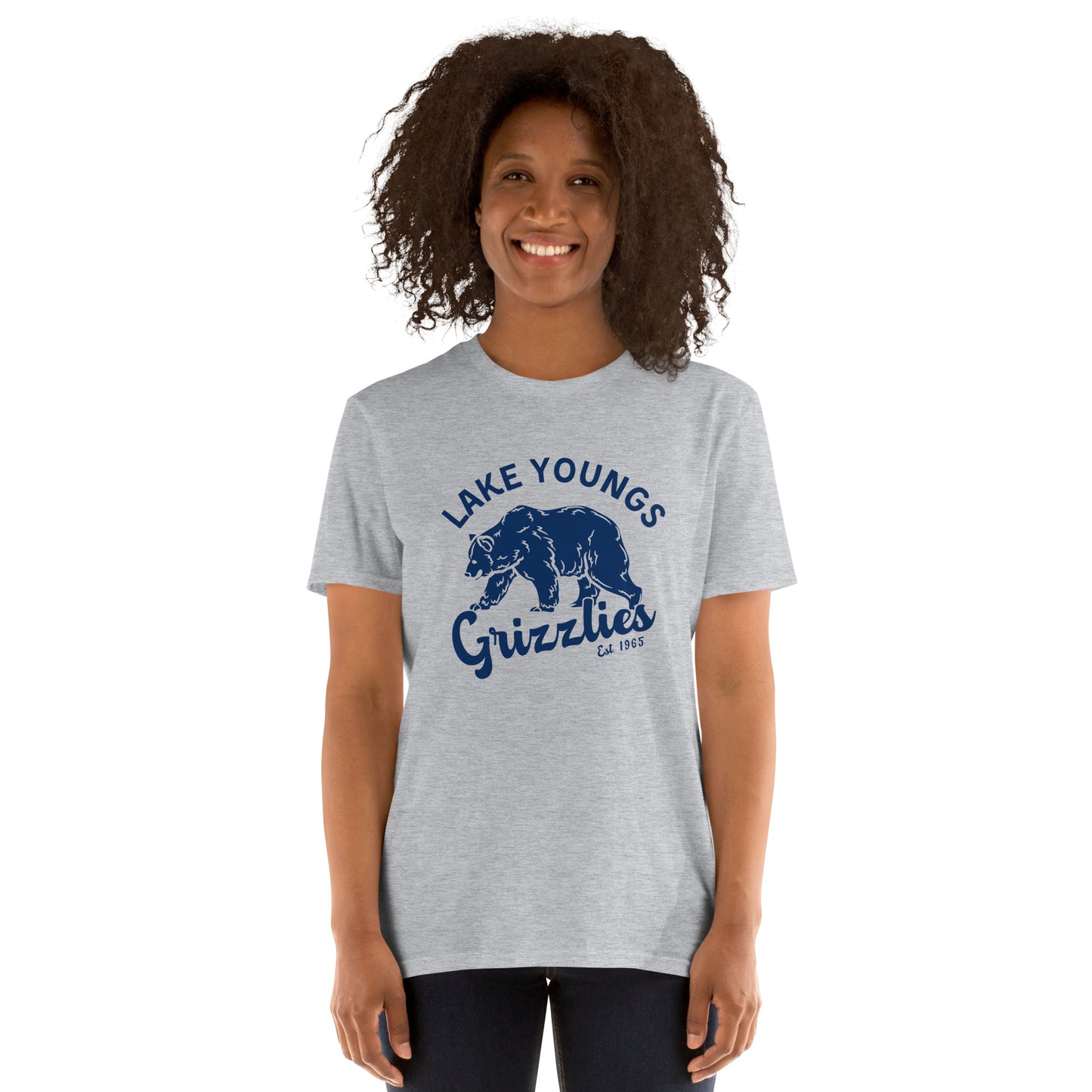 Navy Blue “Retro Lake Youngs” Adult Short-Sleeve Unisex T-Shirt
