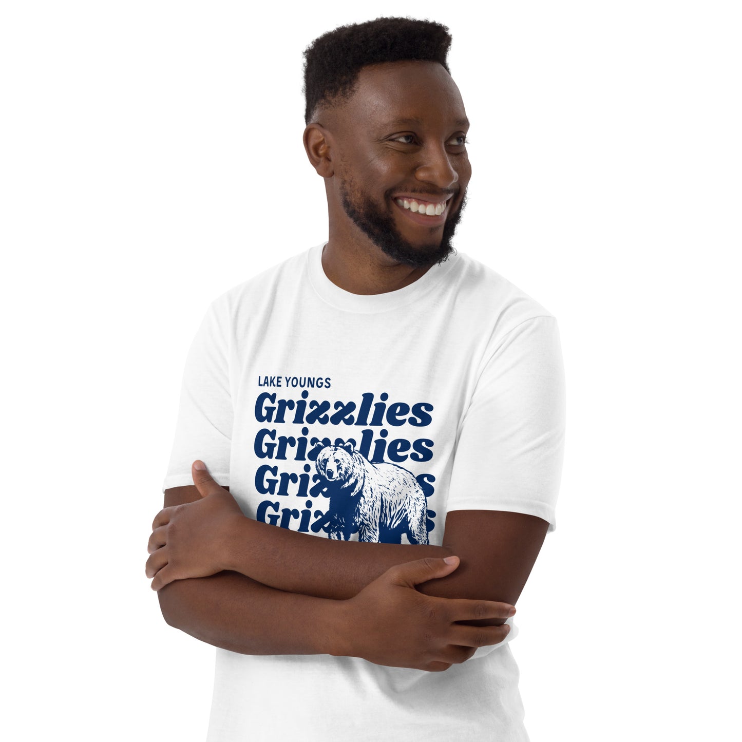 Navy Blue “Grizzlies” Adult Short-Sleeve Unisex T-Shirt