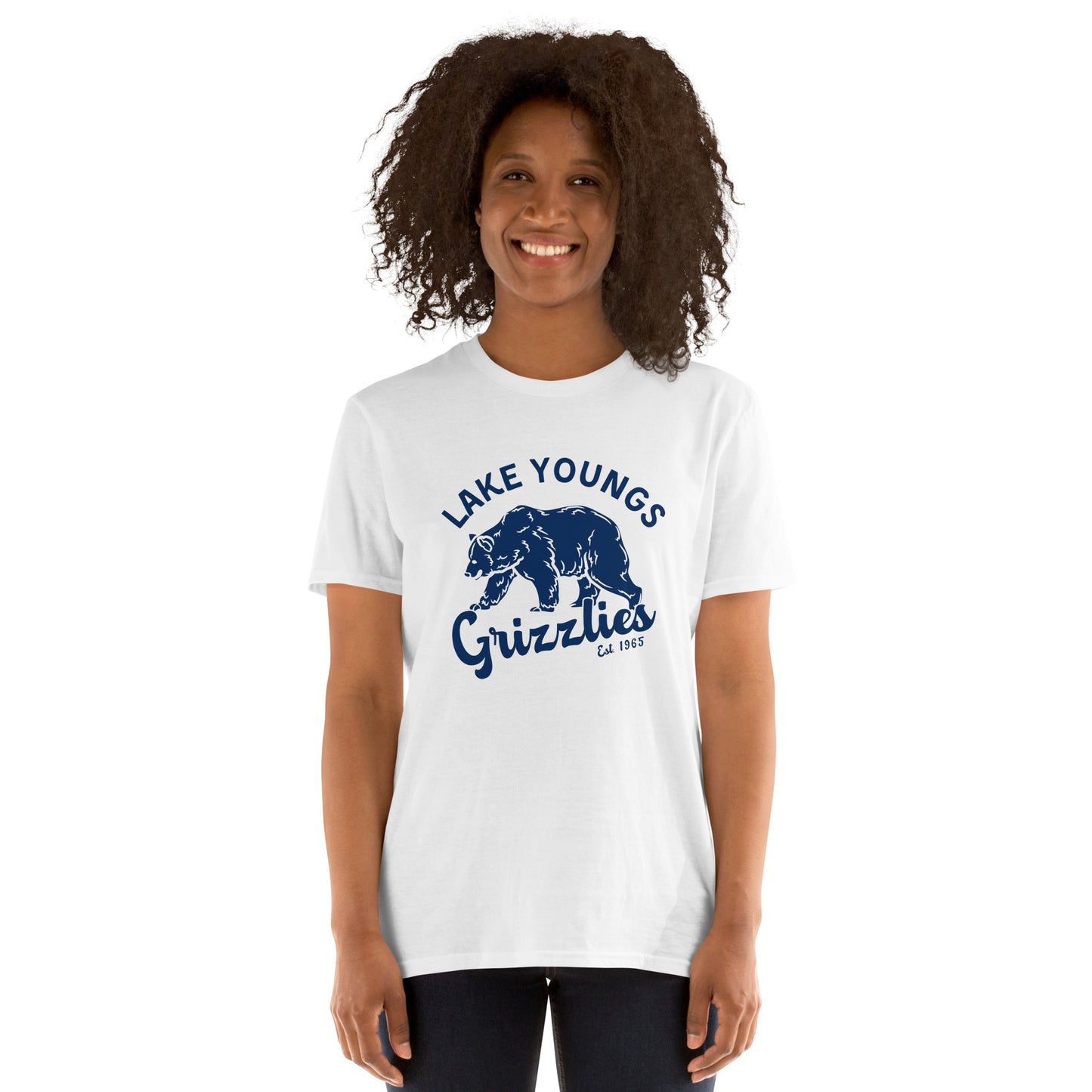 Navy Blue “Retro Lake Youngs” Adult Short-Sleeve Unisex T-Shirt