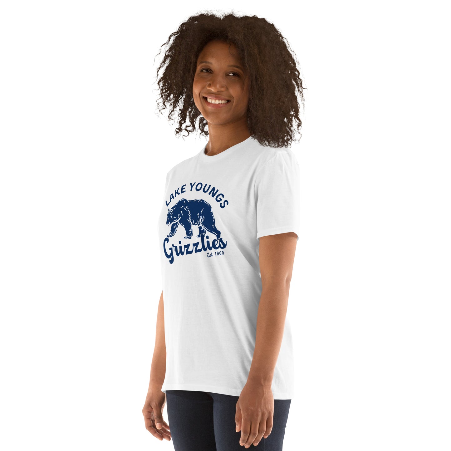 Navy Blue “Retro Lake Youngs” Adult Short-Sleeve Unisex T-Shirt