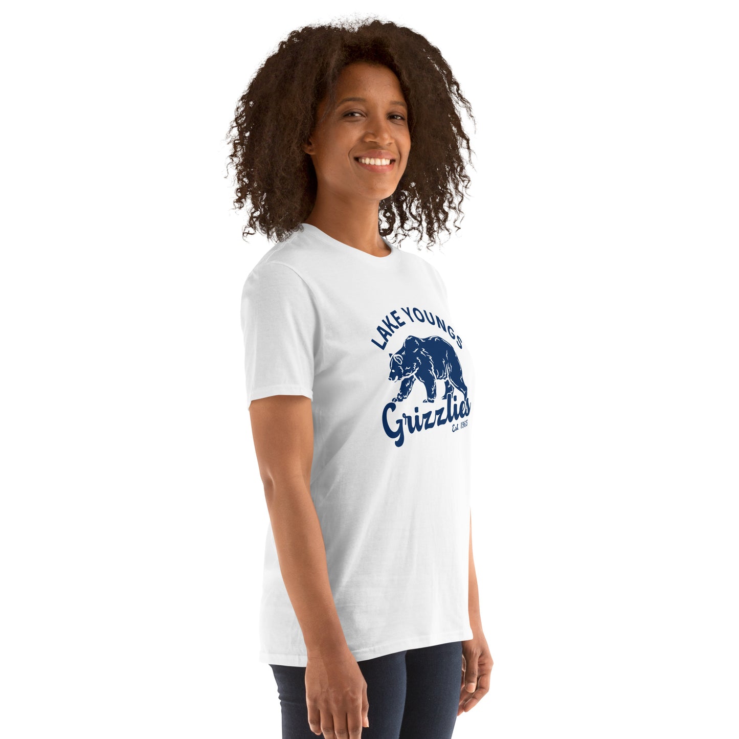 Navy Blue “Retro Lake Youngs” Adult Short-Sleeve Unisex T-Shirt