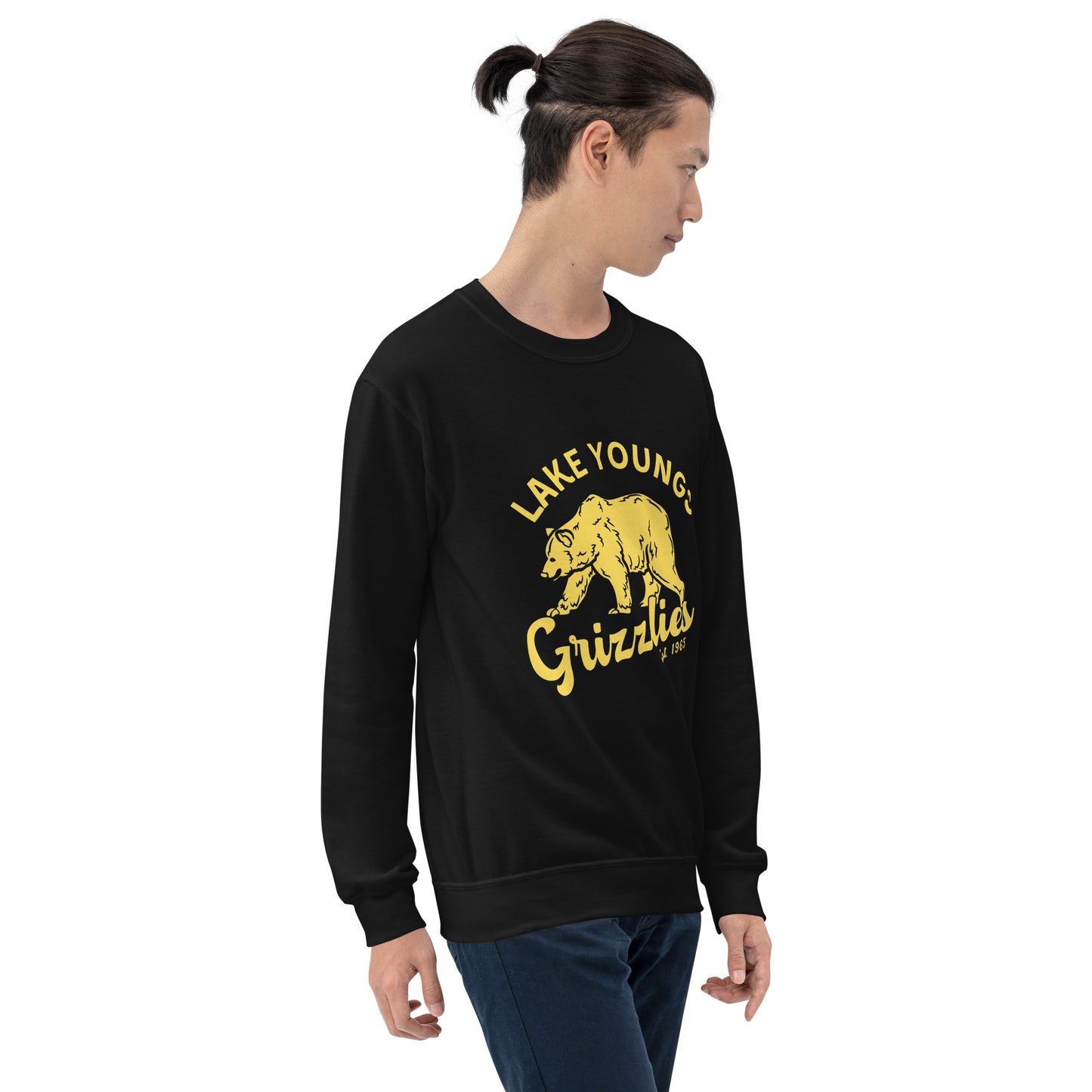 Yellow “Retro Lake Youngs” Adult Crew Neck Sweatshirt