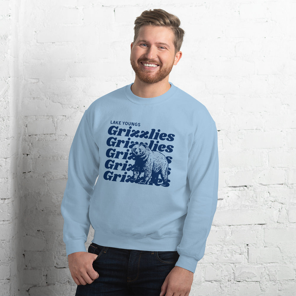 Navy Blue “Grizzlies” Adult Crew Neck Sweatshirt