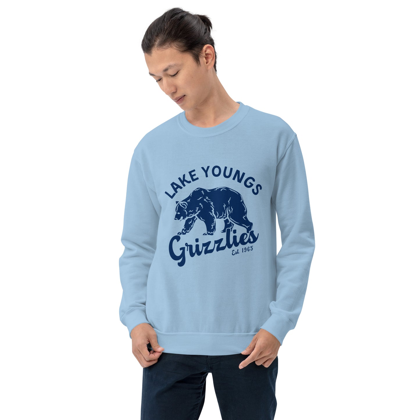 Navy Blue “Retro Lake Youngs” Adult Crew Neck Sweatshirt