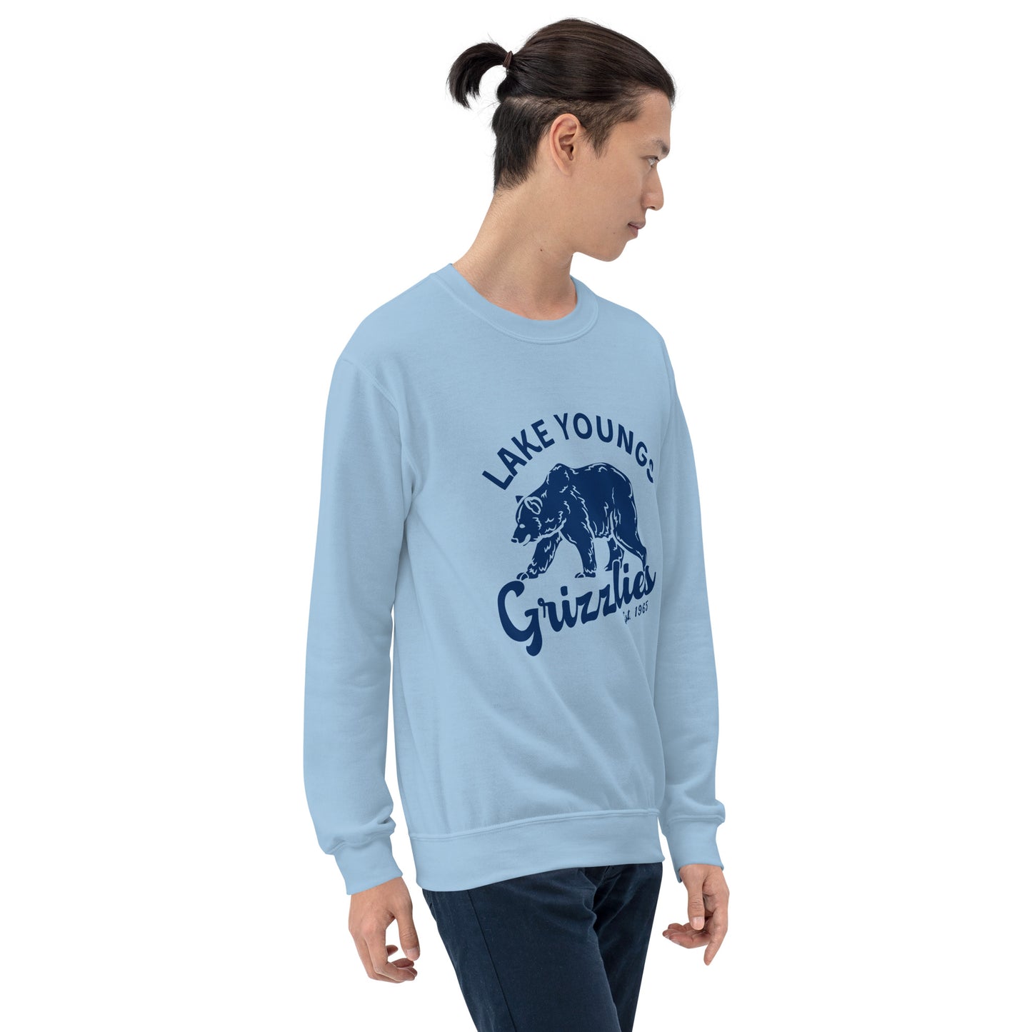 Navy Blue “Retro Lake Youngs” Adult Crew Neck Sweatshirt