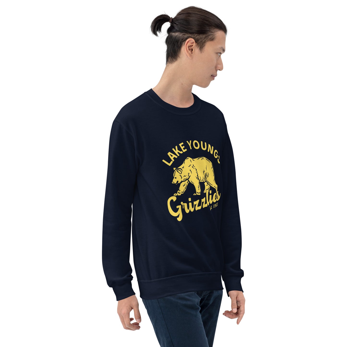 Yellow “Retro Lake Youngs” Adult Crew Neck Sweatshirt