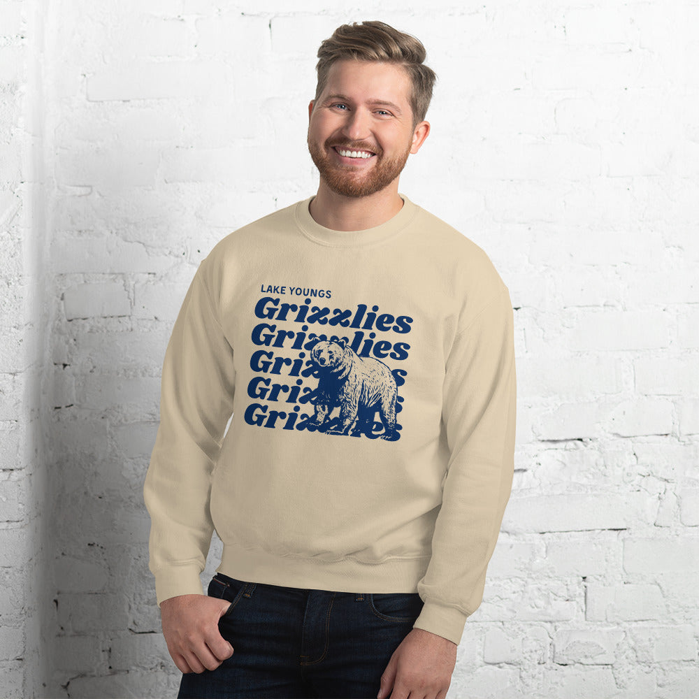Navy Blue “Grizzlies” Adult Crew Neck Sweatshirt