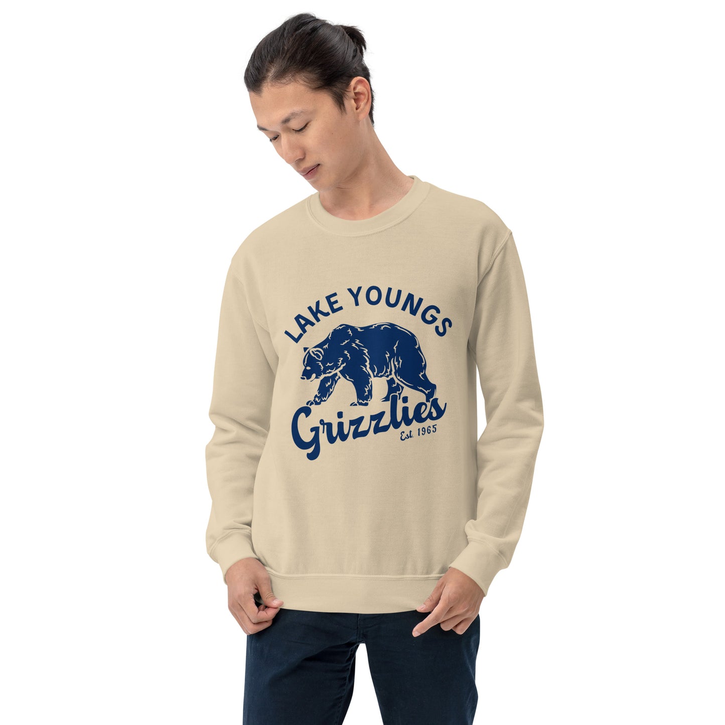 Navy Blue “Retro Lake Youngs” Adult Crew Neck Sweatshirt