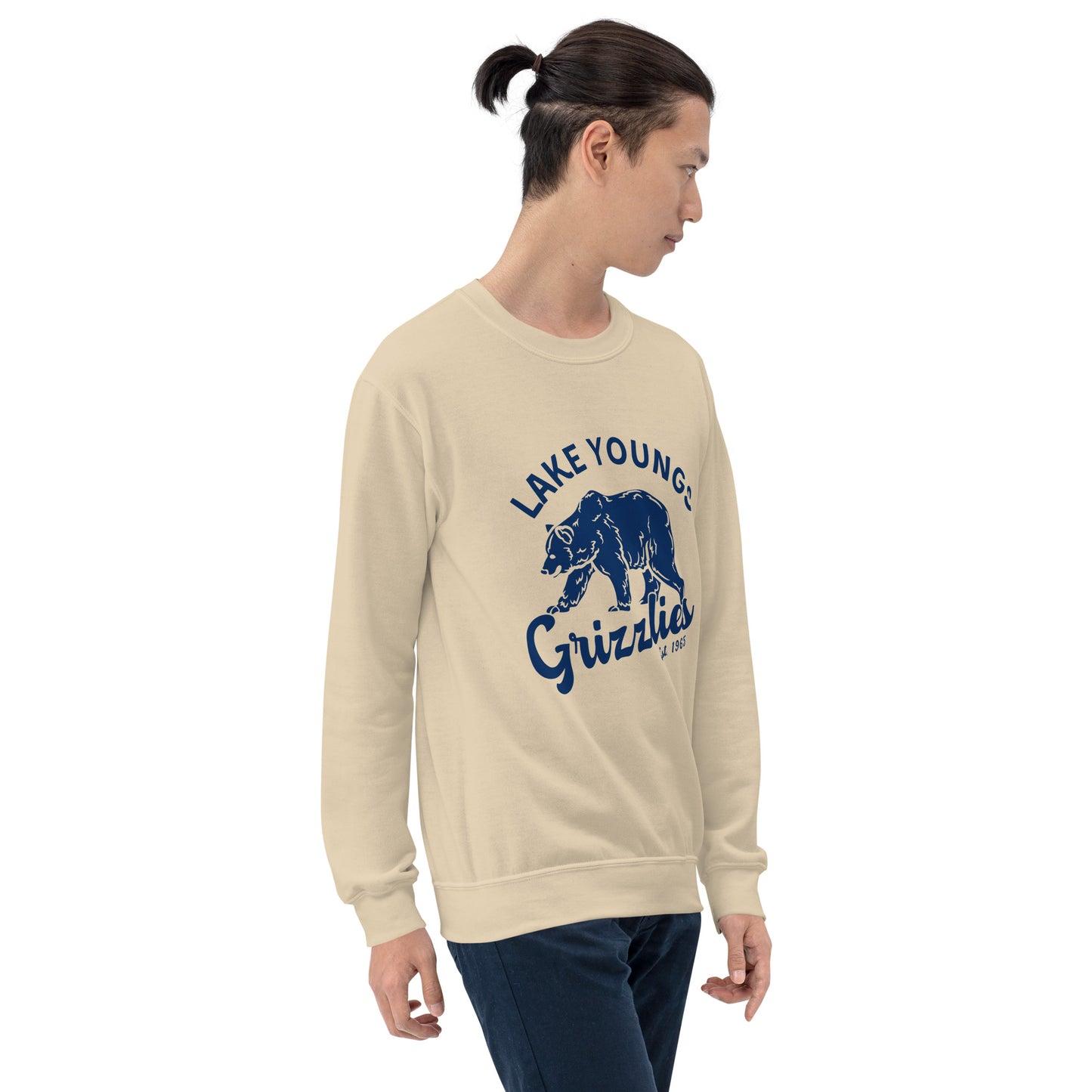 Navy Blue “Retro Lake Youngs” Adult Crew Neck Sweatshirt
