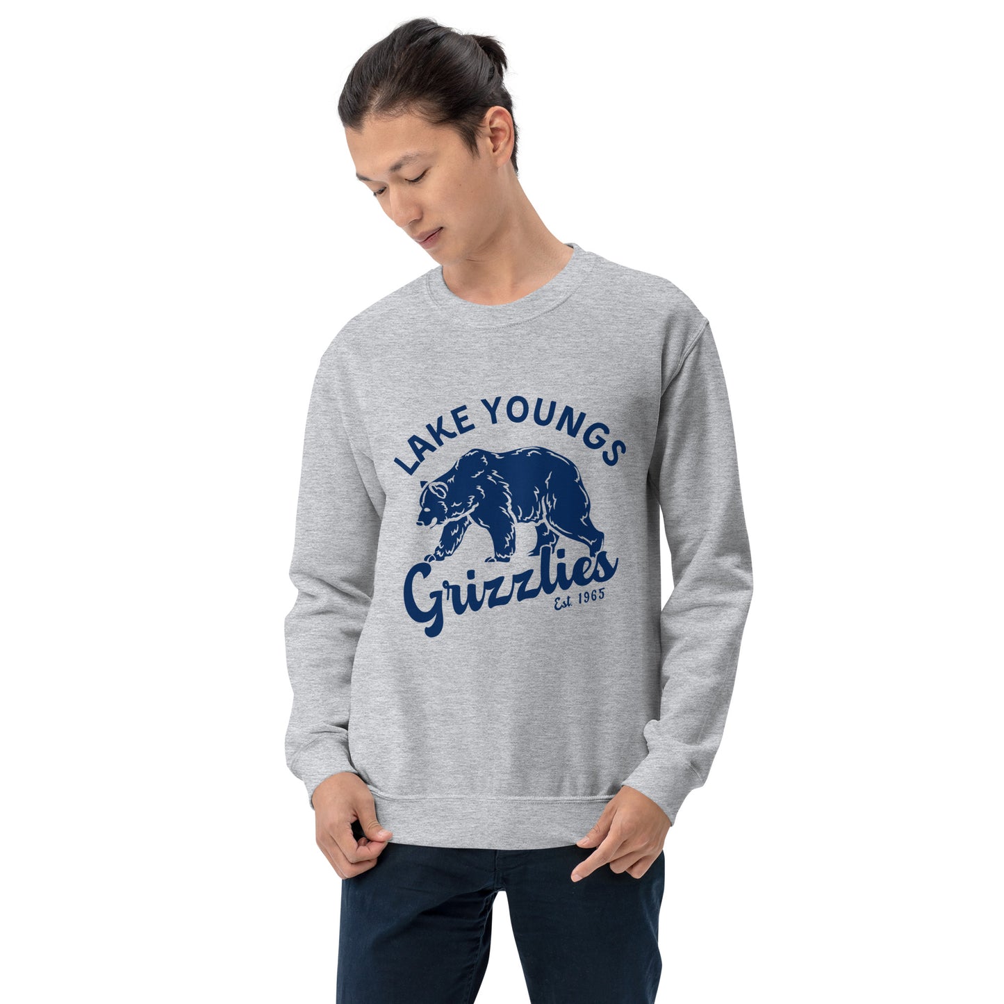 Navy Blue “Retro Lake Youngs” Adult Crew Neck Sweatshirt