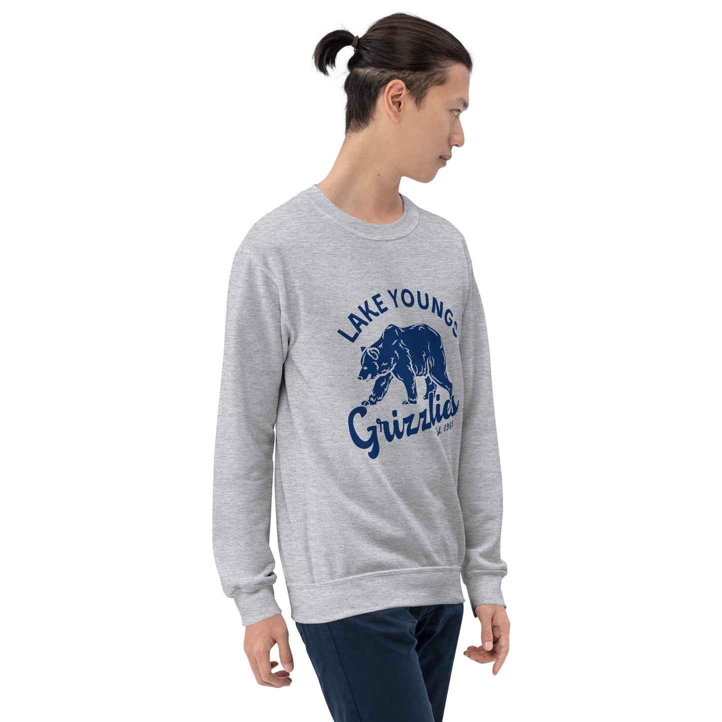 Navy Blue “Retro Lake Youngs” Adult Crew Neck Sweatshirt