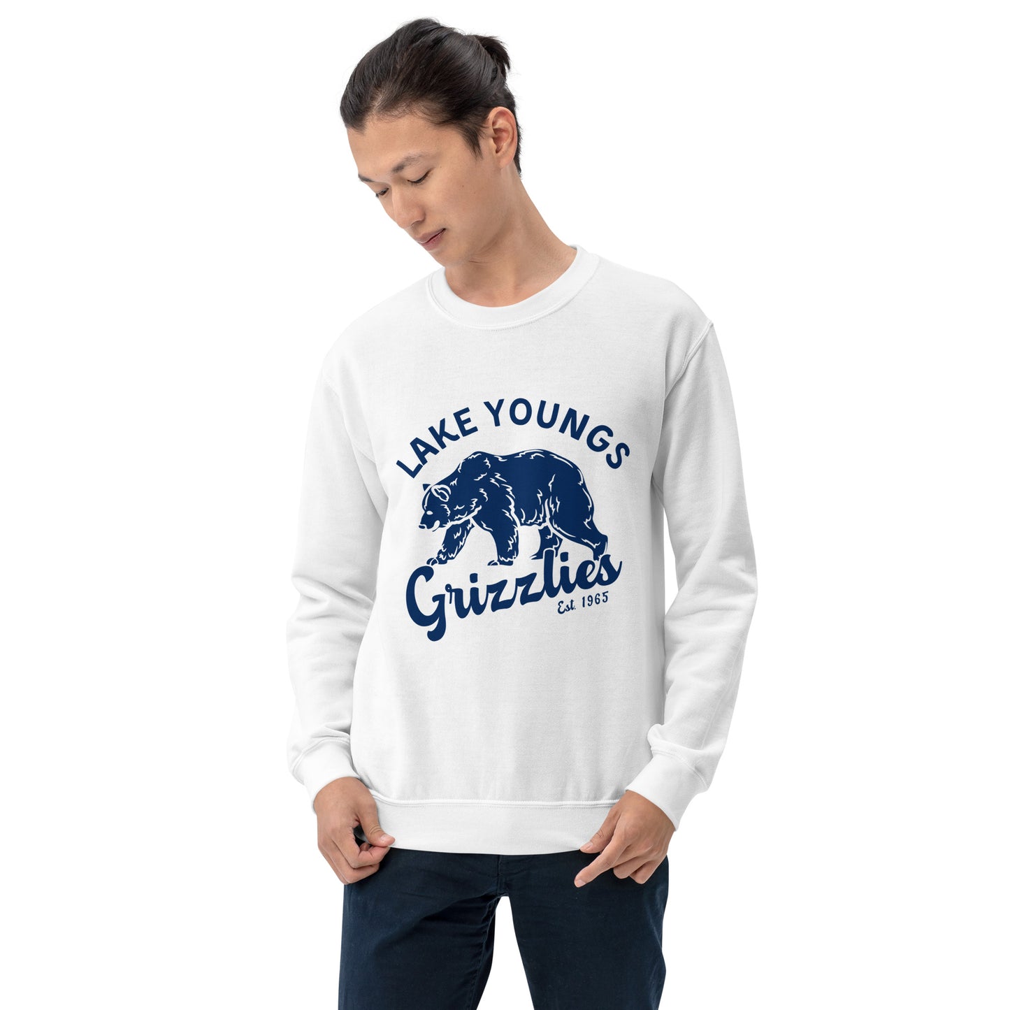 Navy Blue “Retro Lake Youngs” Adult Crew Neck Sweatshirt