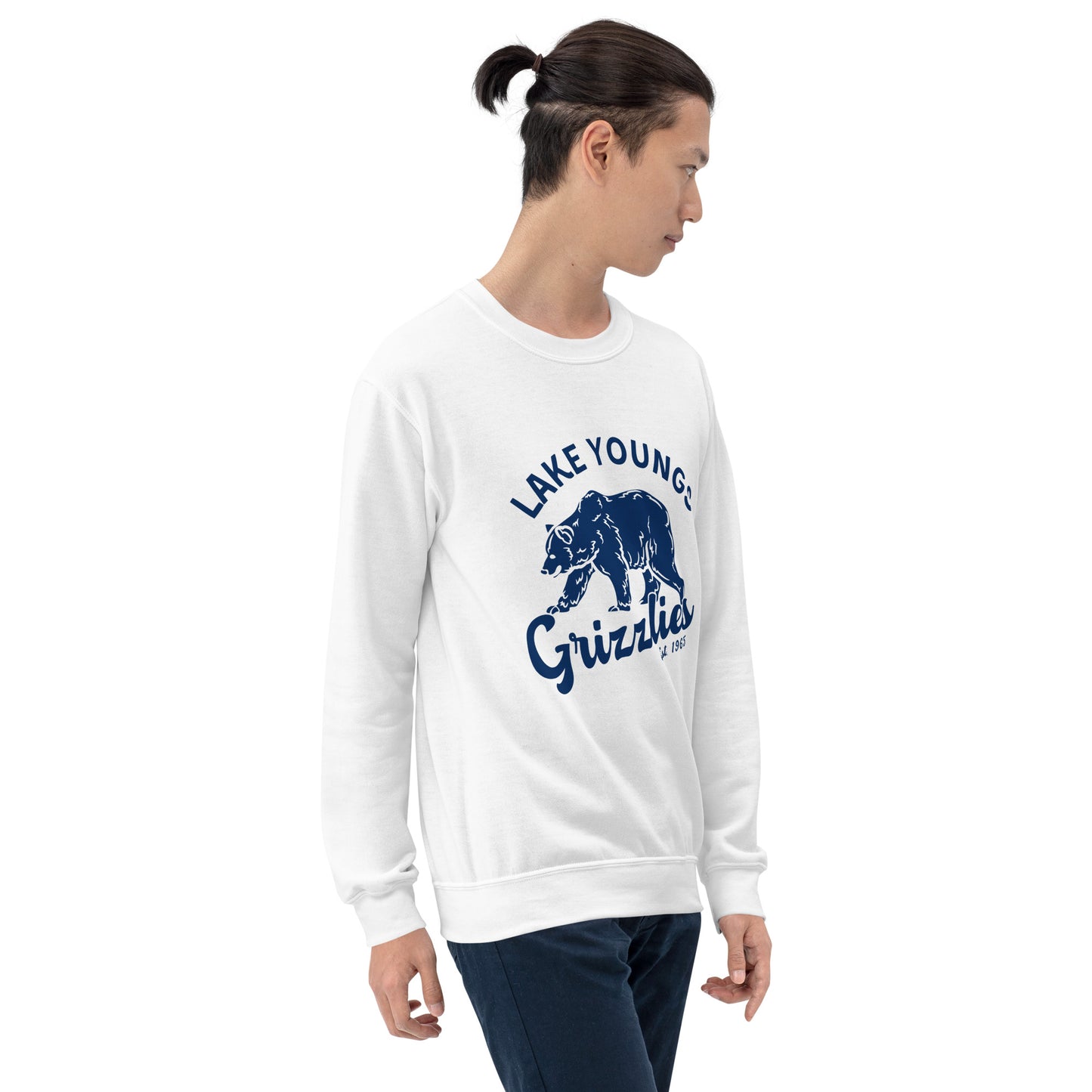 Navy Blue “Retro Lake Youngs” Adult Crew Neck Sweatshirt
