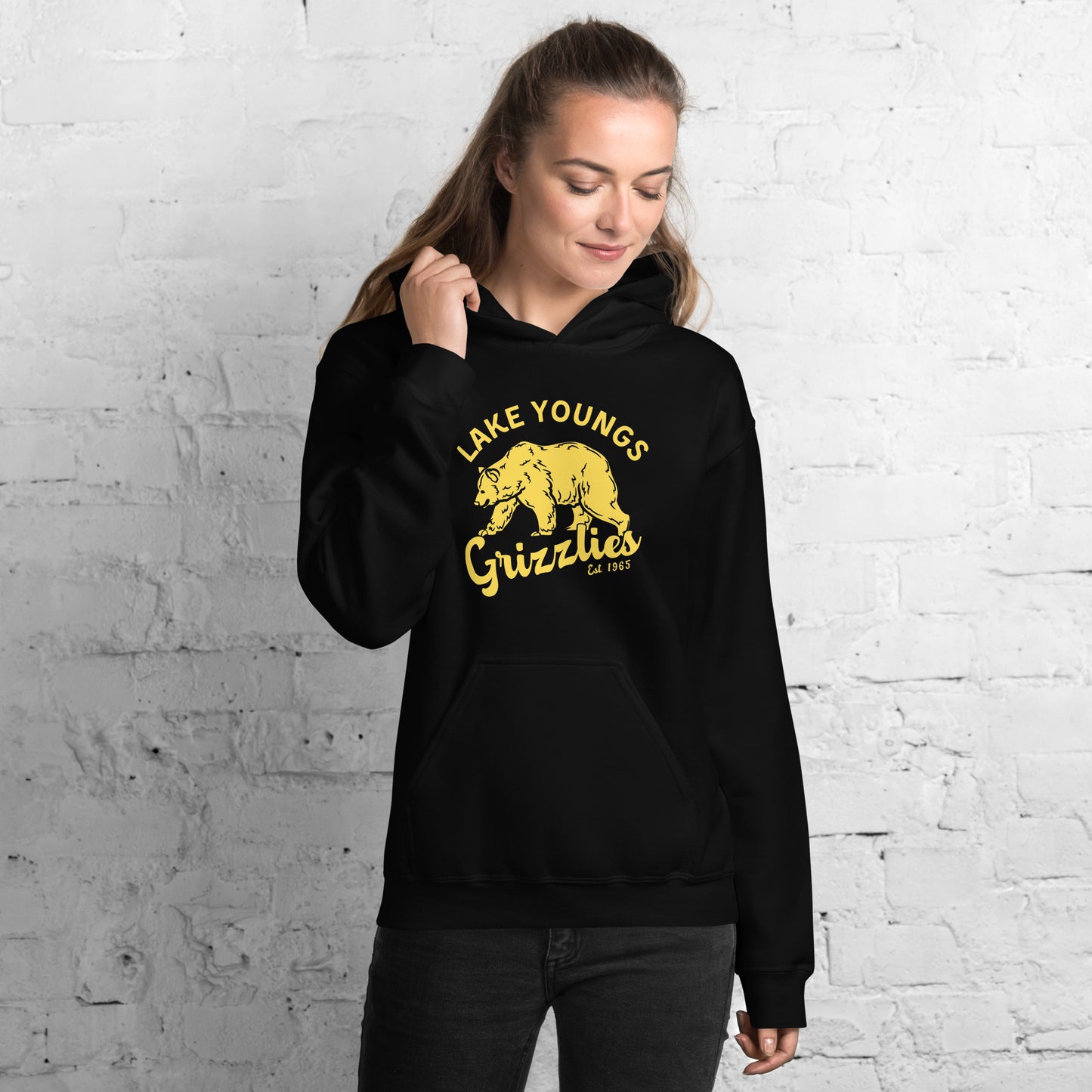 Yellow “Retro Lake Youngs” Adult Hoodie