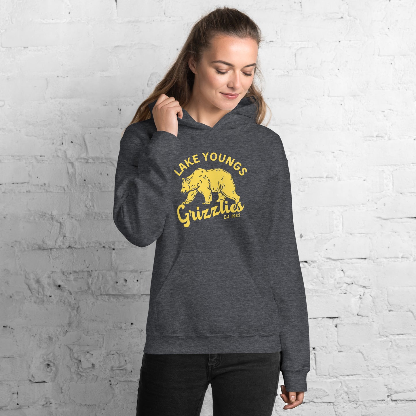 Yellow “Retro Lake Youngs” Adult Hoodie