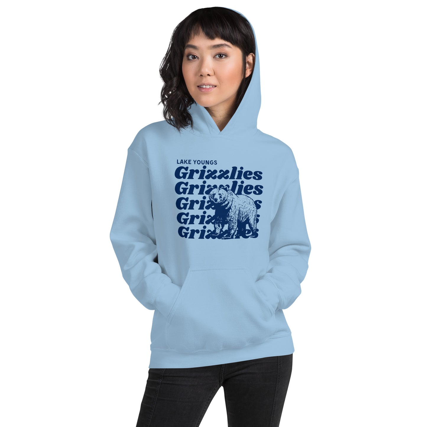 Navy Blue “Grizzlies” Adult Hoodie