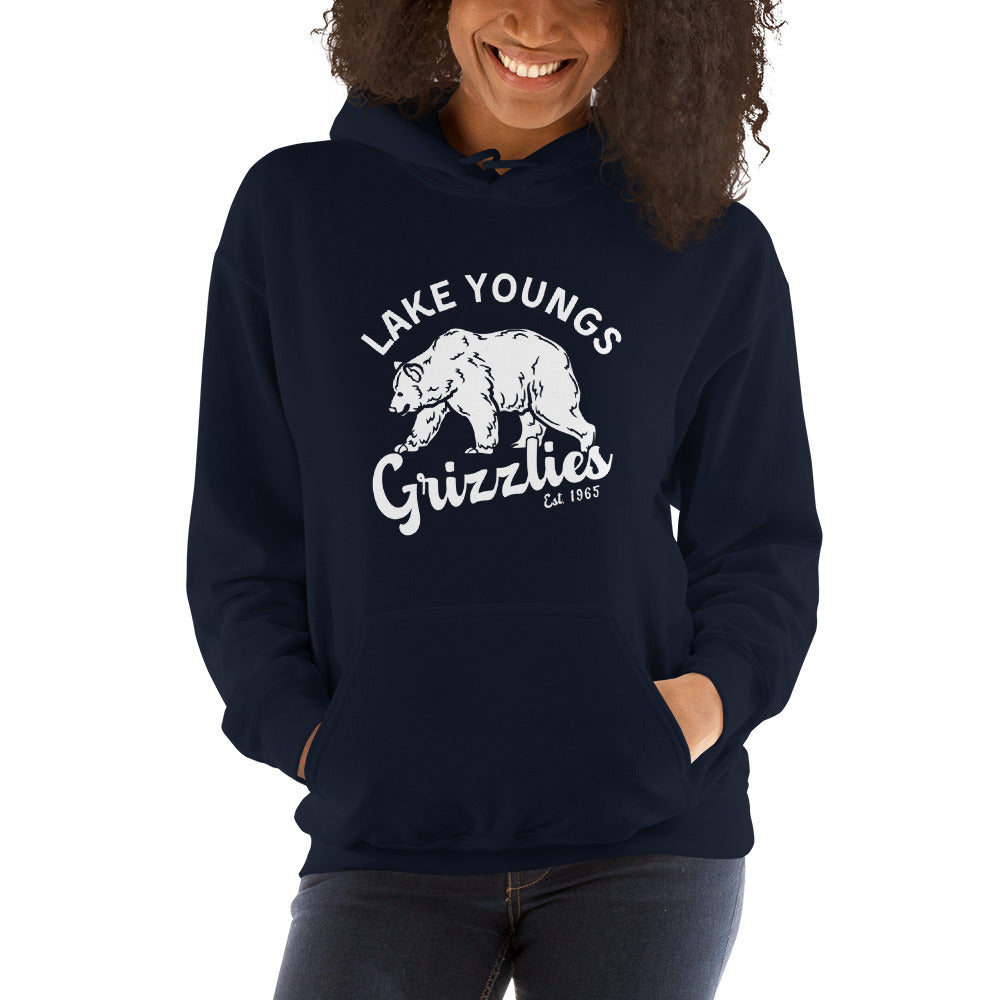 White “Retro Lake Youngs” Adult Hoodie