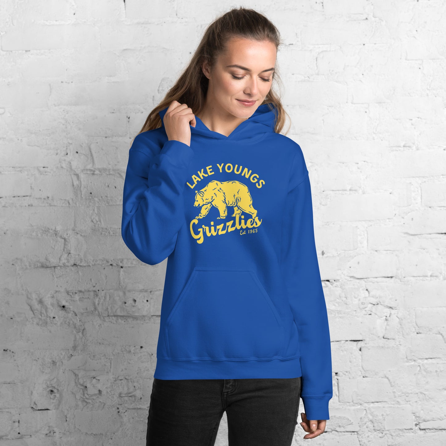 Yellow “Retro Lake Youngs” Adult Hoodie