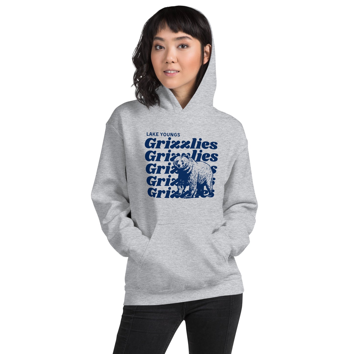 Navy Blue “Grizzlies” Adult Hoodie