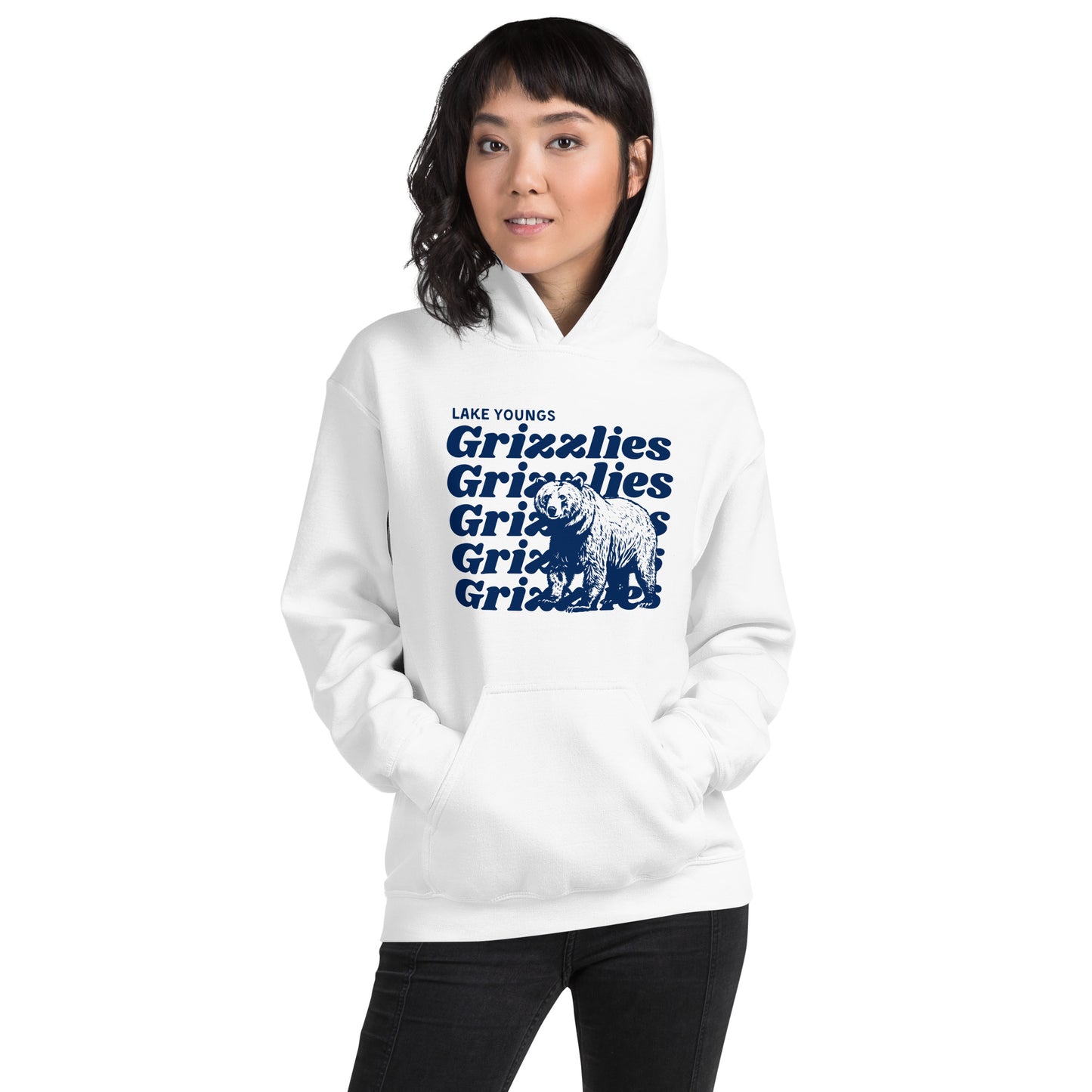 Navy Blue “Grizzlies” Adult Hoodie