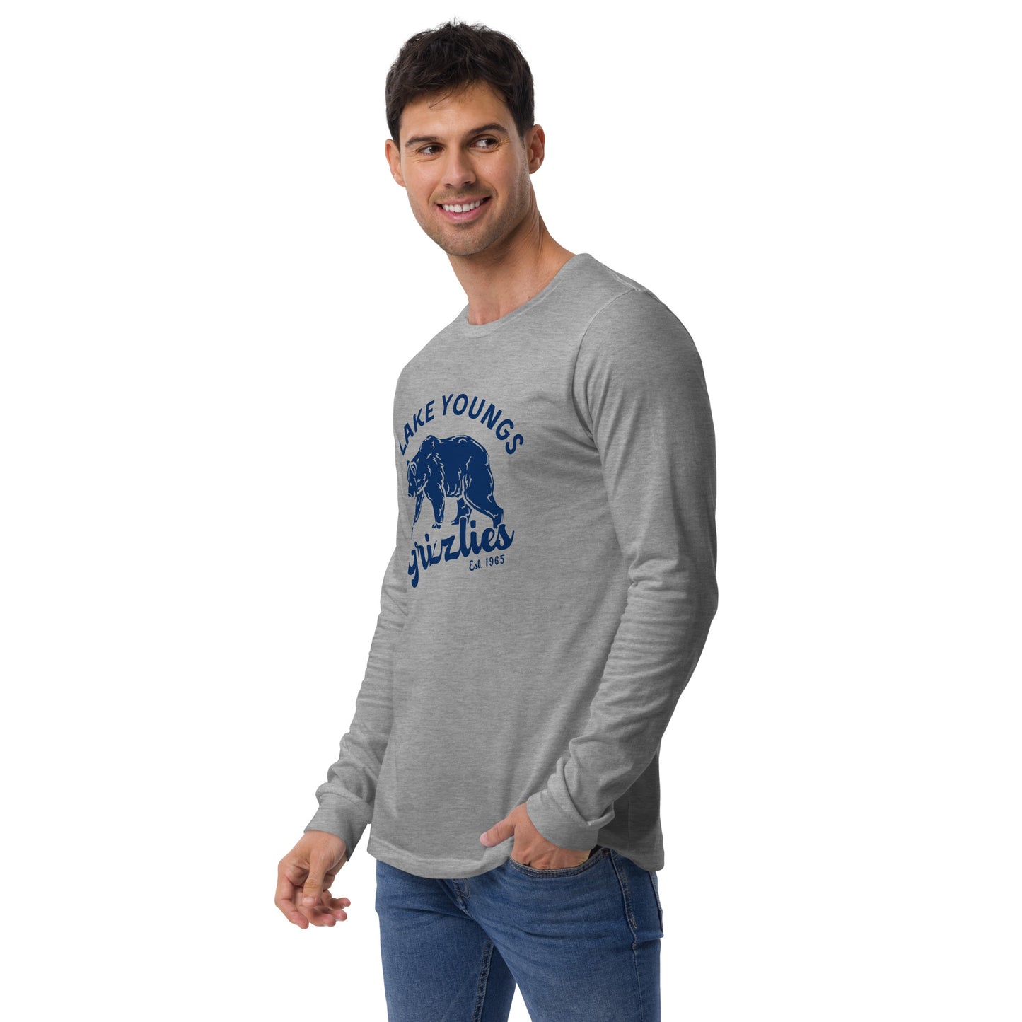 Navy Blue “Retro Lake Youngs” Adult Long Sleeve T-Shirt