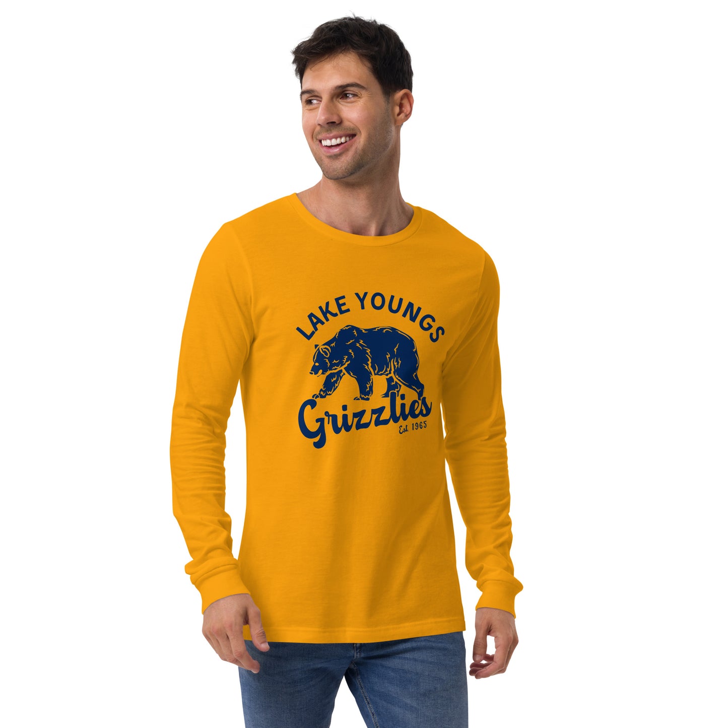 Navy Blue “Retro Lake Youngs” Adult Long Sleeve T-Shirt