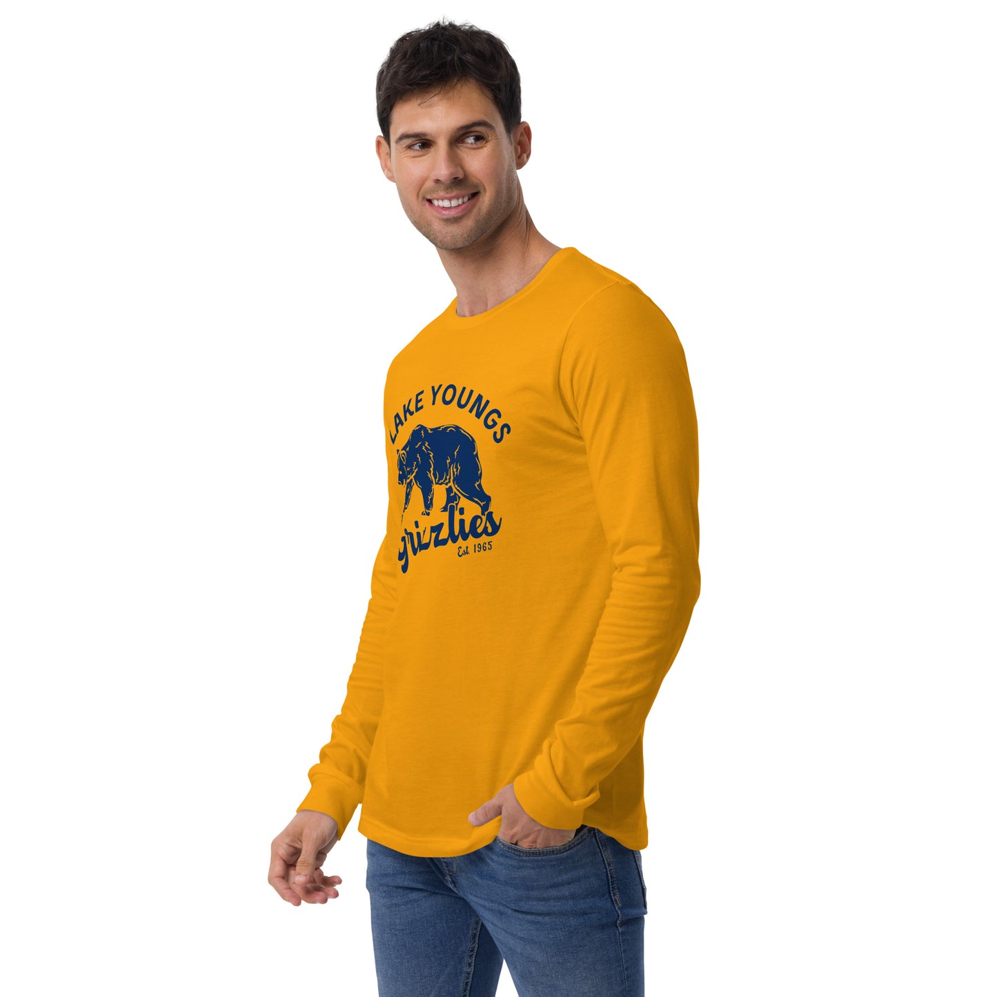 Navy Blue “Retro Lake Youngs” Adult Long Sleeve T-Shirt