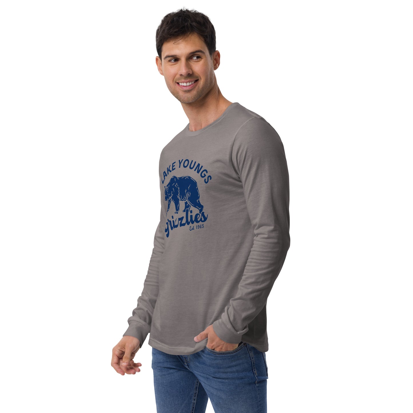 Navy Blue “Retro Lake Youngs” Adult Long Sleeve T-Shirt