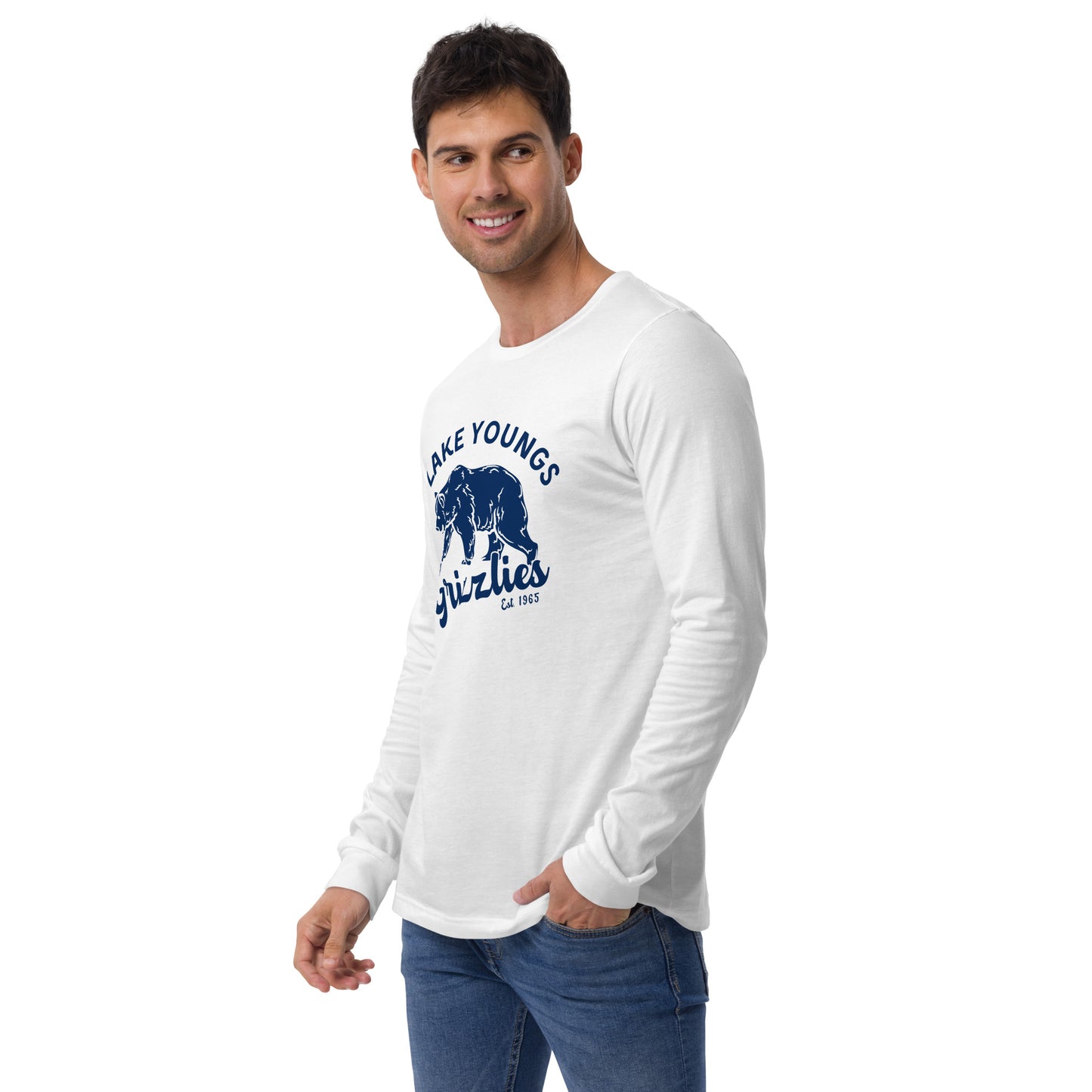 Navy Blue “Retro Lake Youngs” Adult Long Sleeve T-Shirt